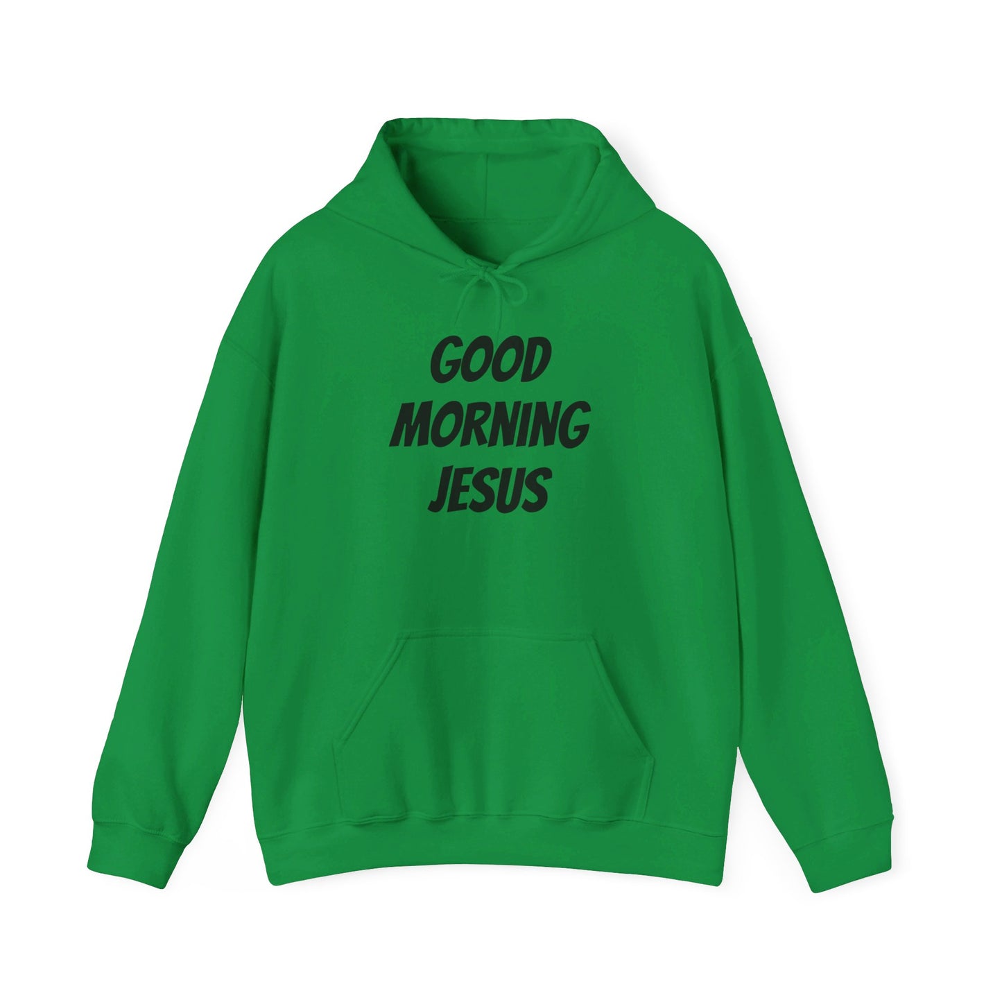 Unisex Heavy Blend™ Hooded Sweatshirt - Black Writing - GOOD MORNING JESUS
