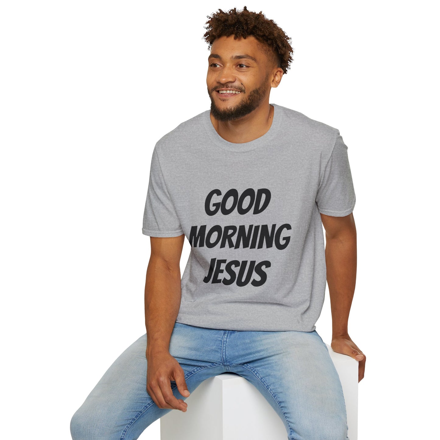 Unisex Softstyle T-Shirt - Black Writing - GOOD MORNING JESUS