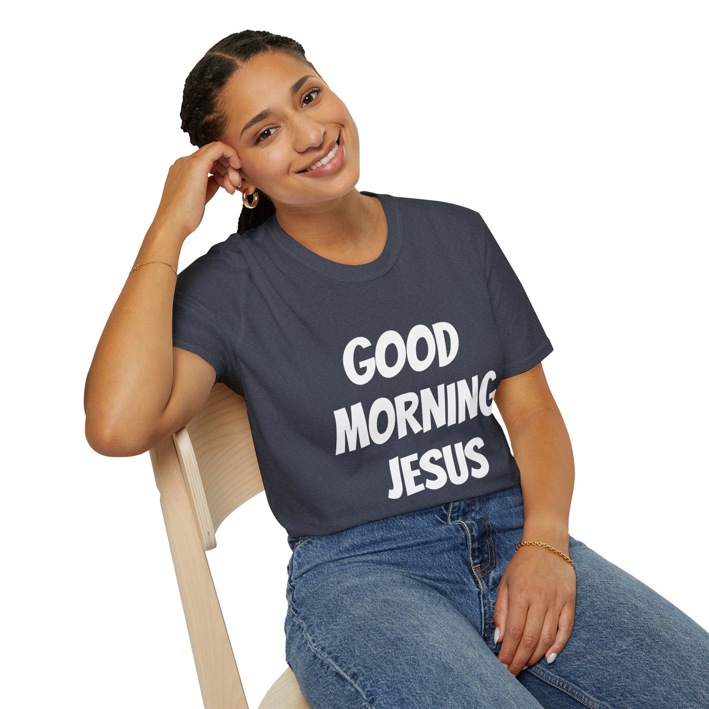Unisex Softstyle T-Shirt - Black Writing - GOOD MORNING JESUS