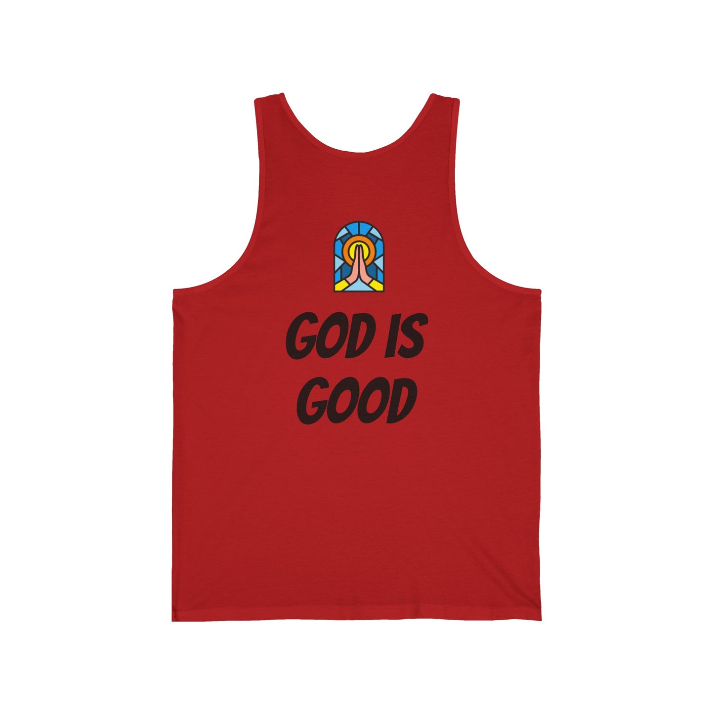 Unisex Jersey Tank - Black Writing - GOOD MORNING JESUS