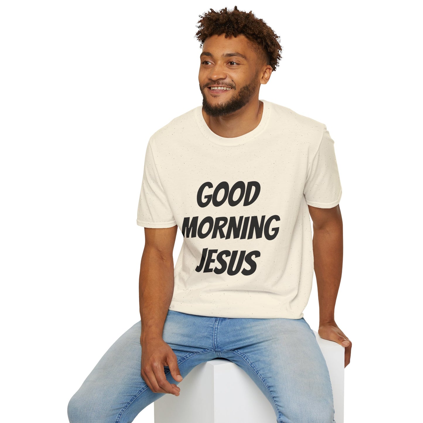 Unisex Softstyle T-Shirt - Black Writing - GOOD MORNING JESUS
