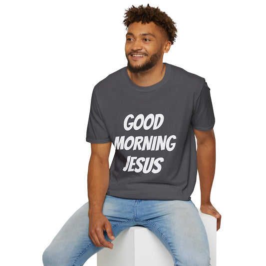 Unisex Softstyle T-Shirt - Black Writing - GOOD MORNING JESUS