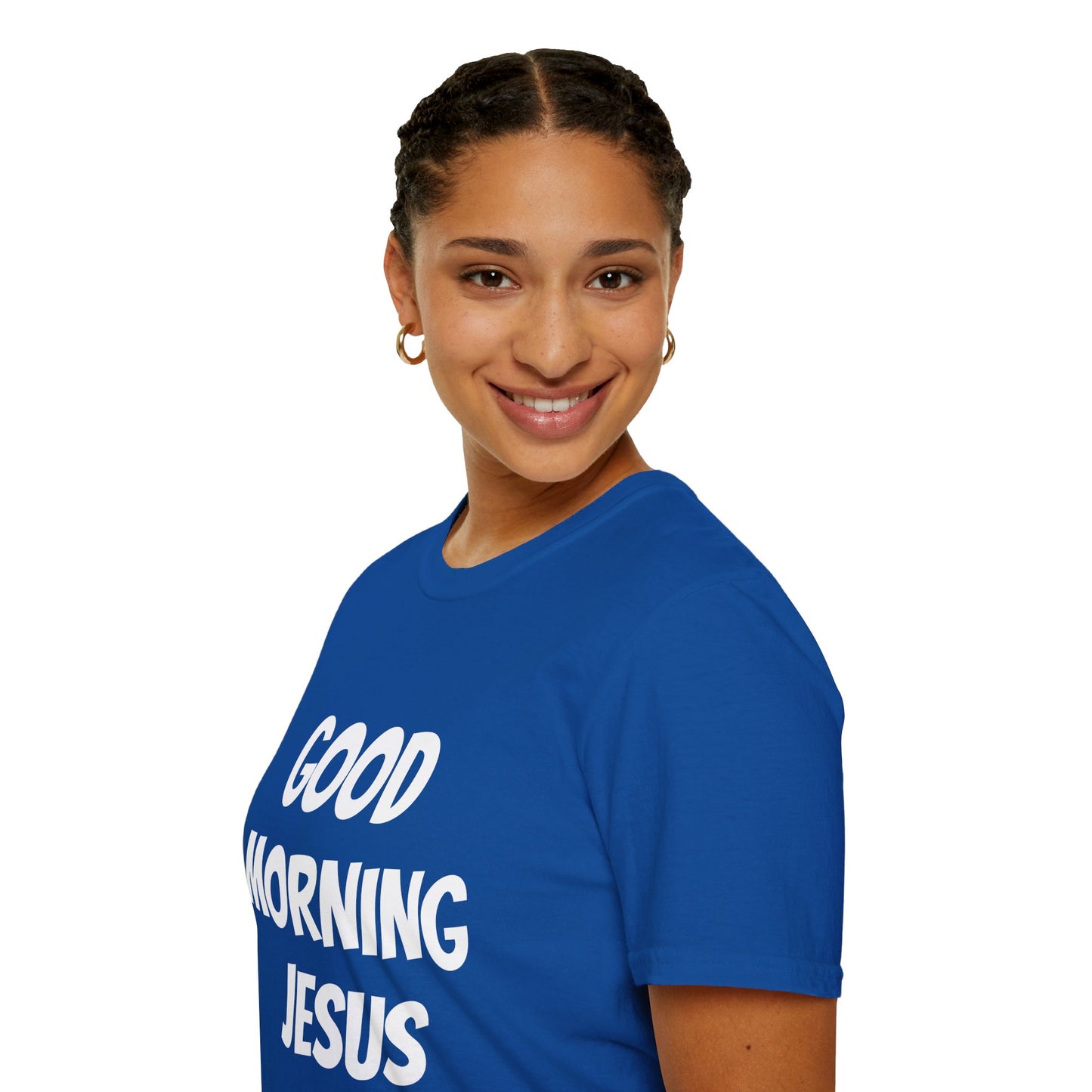 Unisex Softstyle T-Shirt - Black Writing - GOOD MORNING JESUS