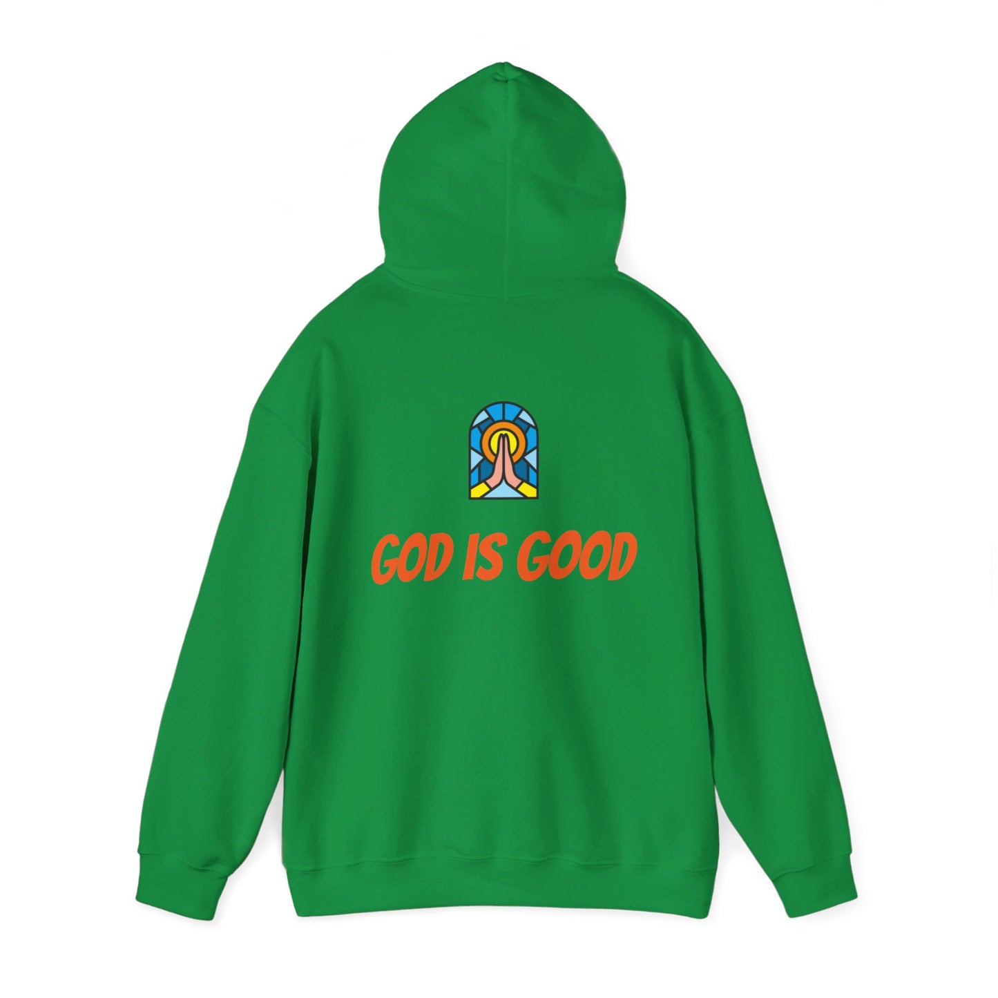 Unisex Heavy Blend™ Hooded Sweatshirt - Orange Writing - GOOD MORNING JESUS