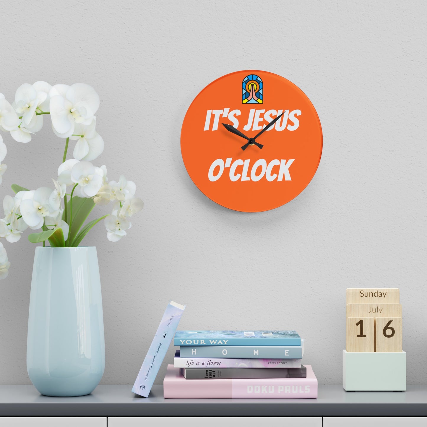 Acrylic Wall Clock - ORANGE