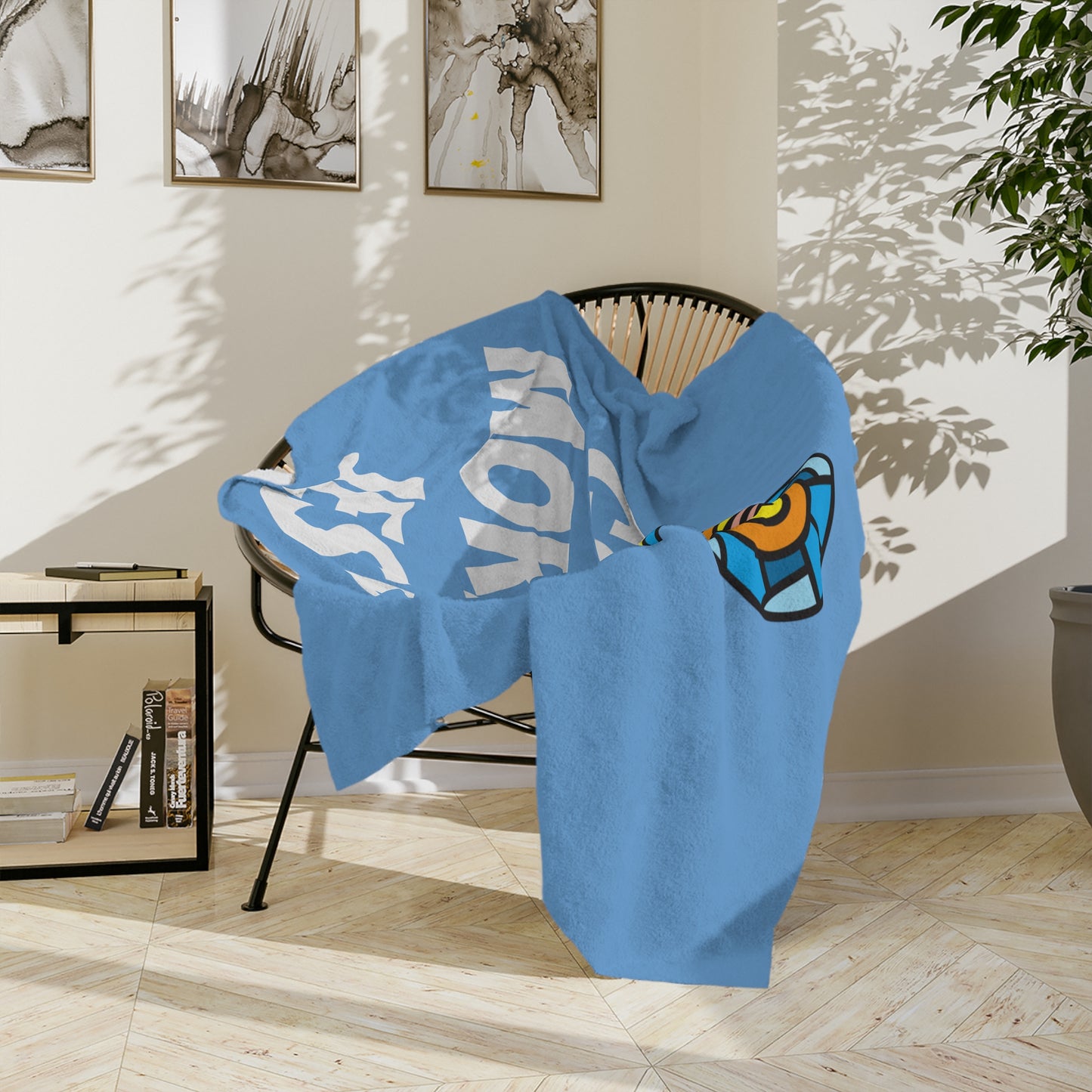 Velveteen Microfiber Blanket - BABY BLUE