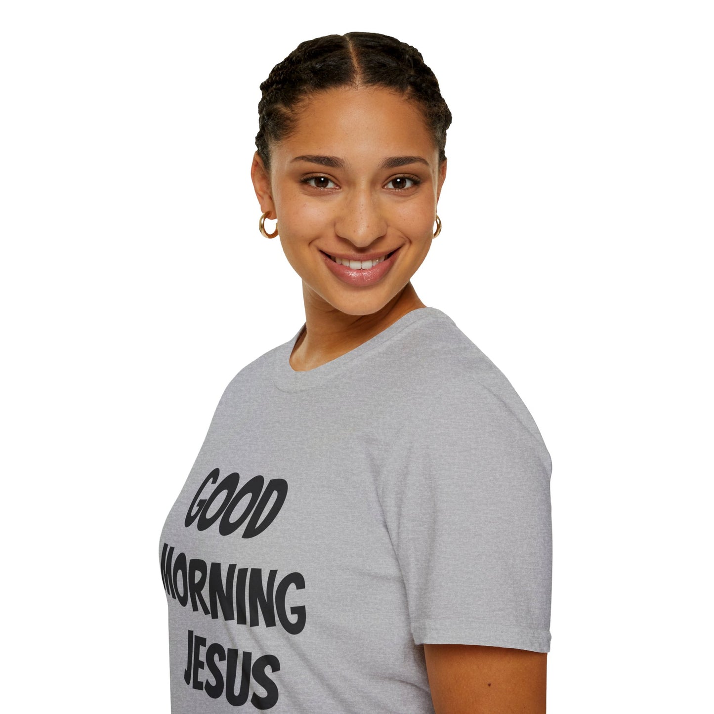 Unisex Softstyle T-Shirt - Black Writing - GOOD MORNING JESUS
