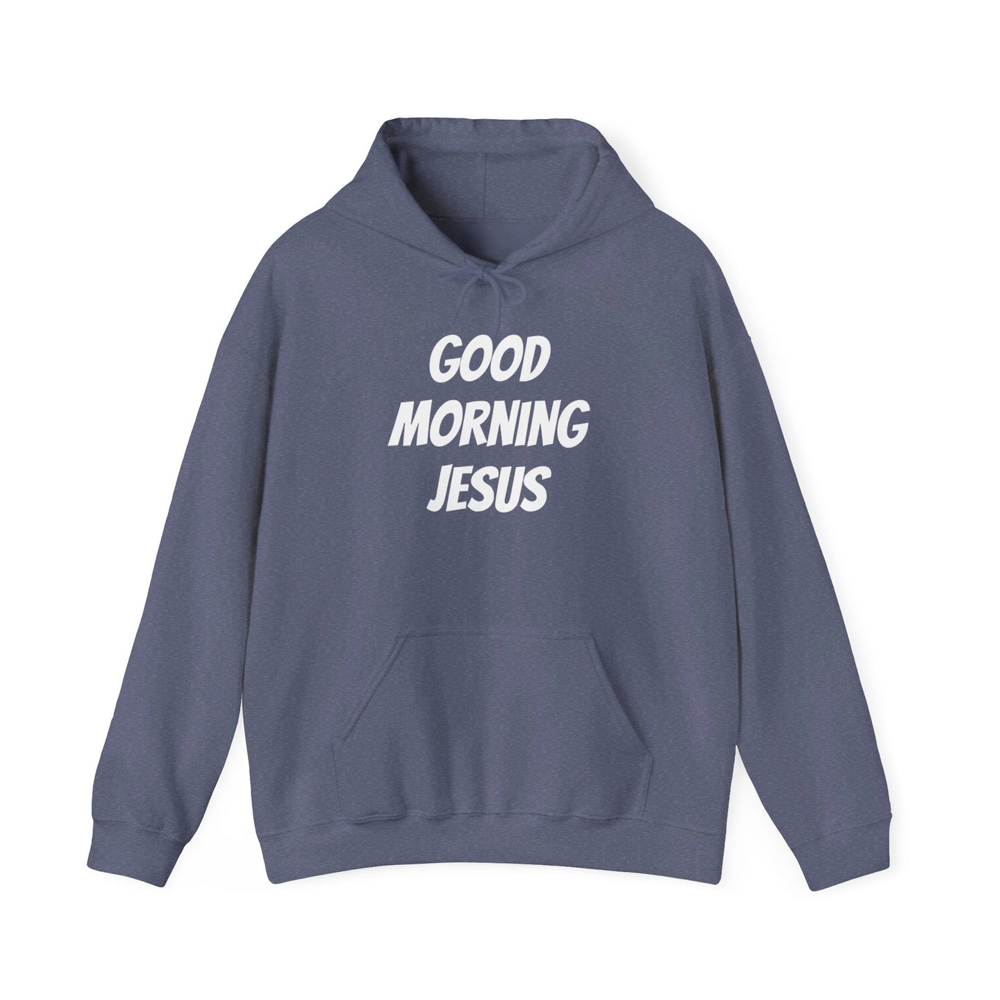 Unisex Heavy Blend™ Hooded Sweatshirt - Black Writing - GOOD MORNING JESUS
