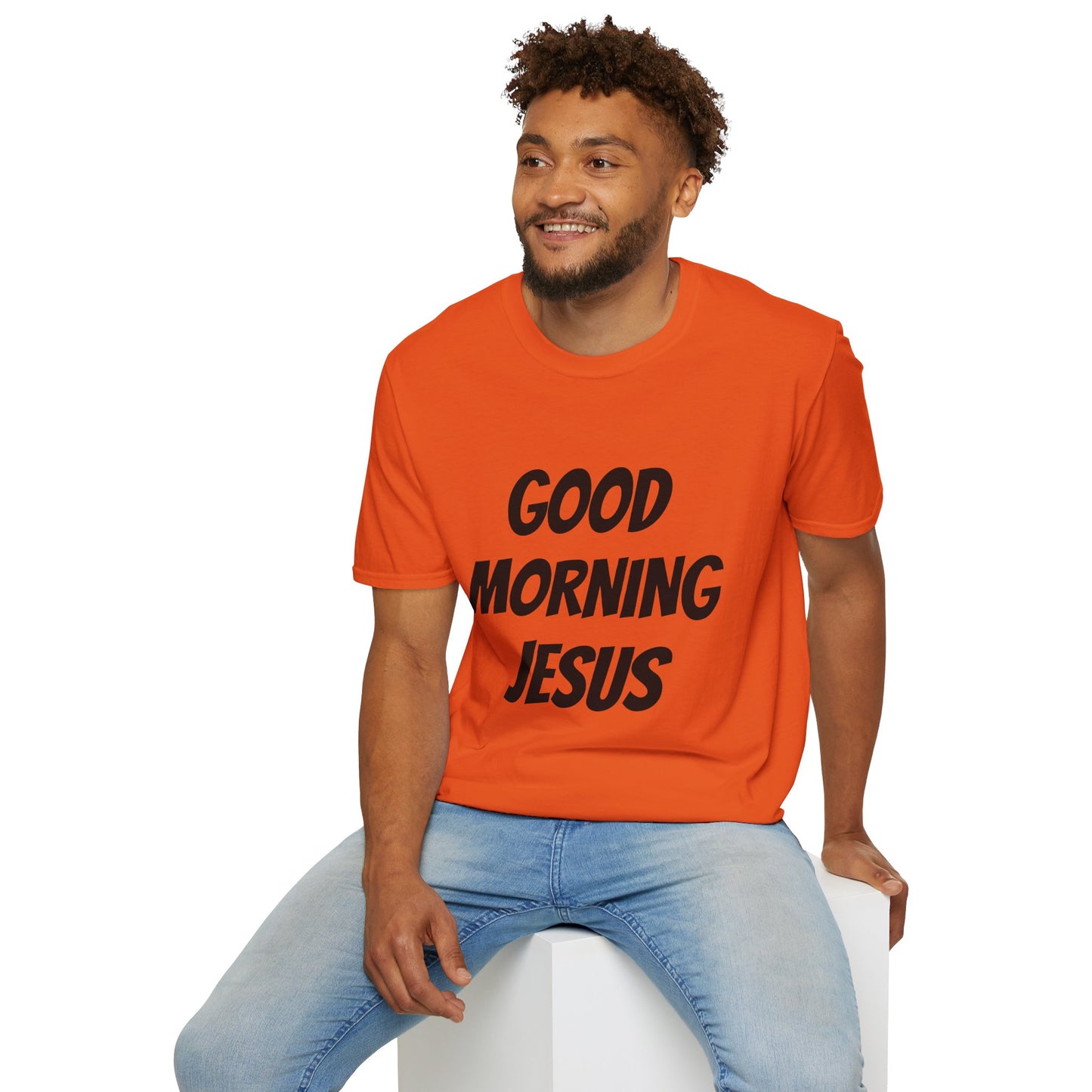 Unisex Softstyle T-Shirt - Black Writing - GOOD MORNING JESUS