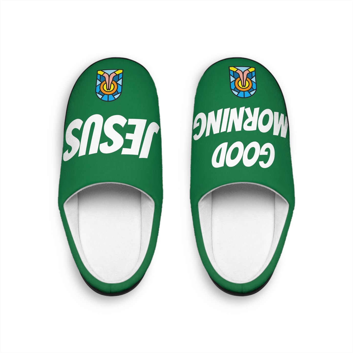 Men's Indoor Slippers - GOOD MORNING JESUS - Green