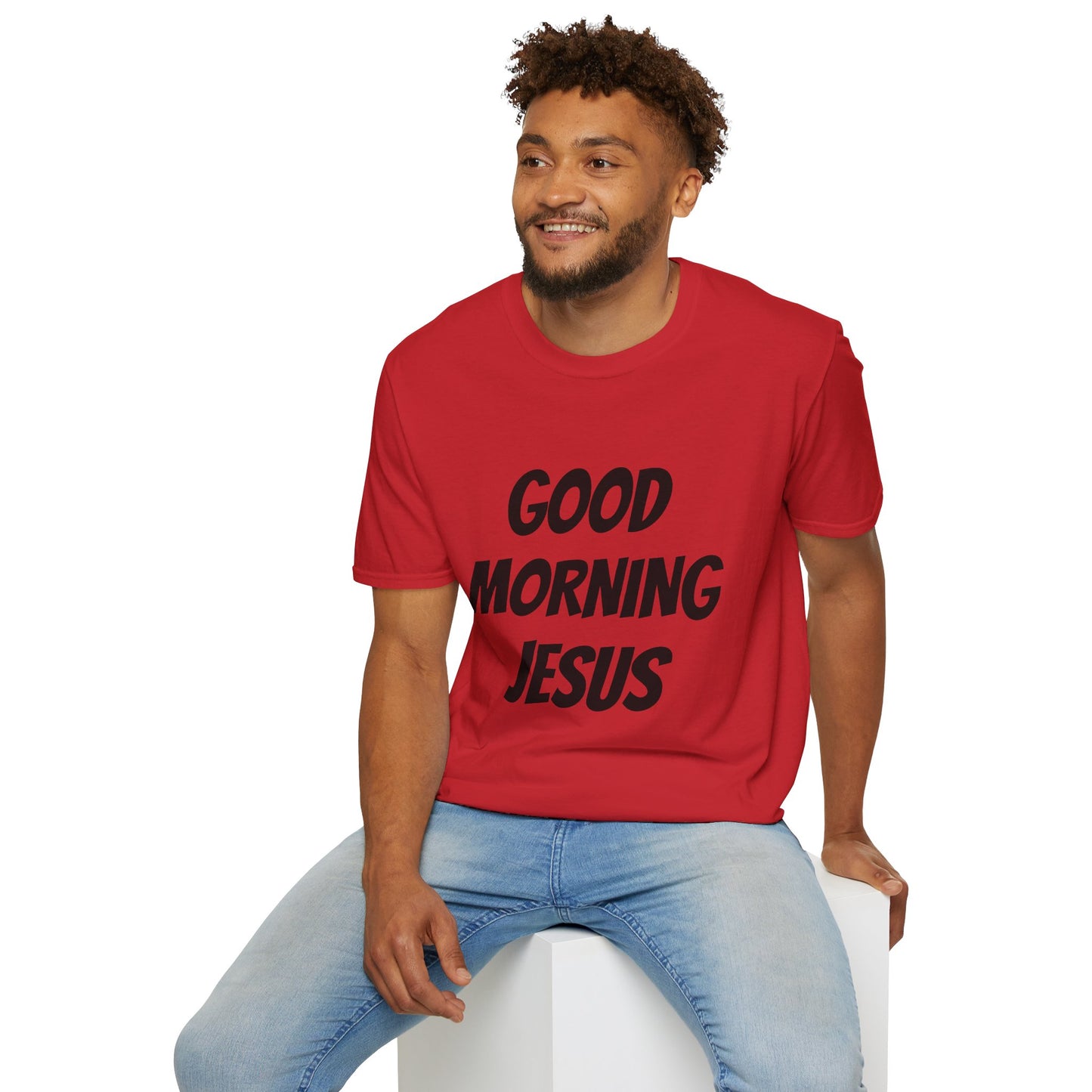 Unisex Softstyle T-Shirt - Black Writing - GOOD MORNING JESUS