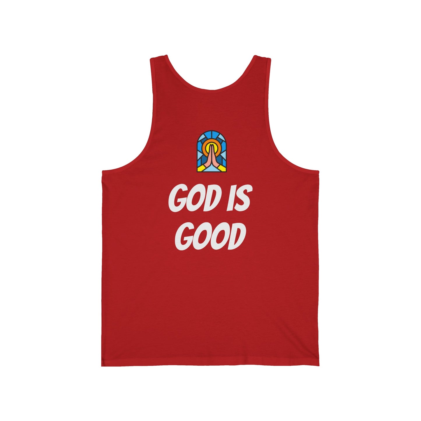 Unisex Jersey Tank - White Writing - GOOD MORNING JESUS