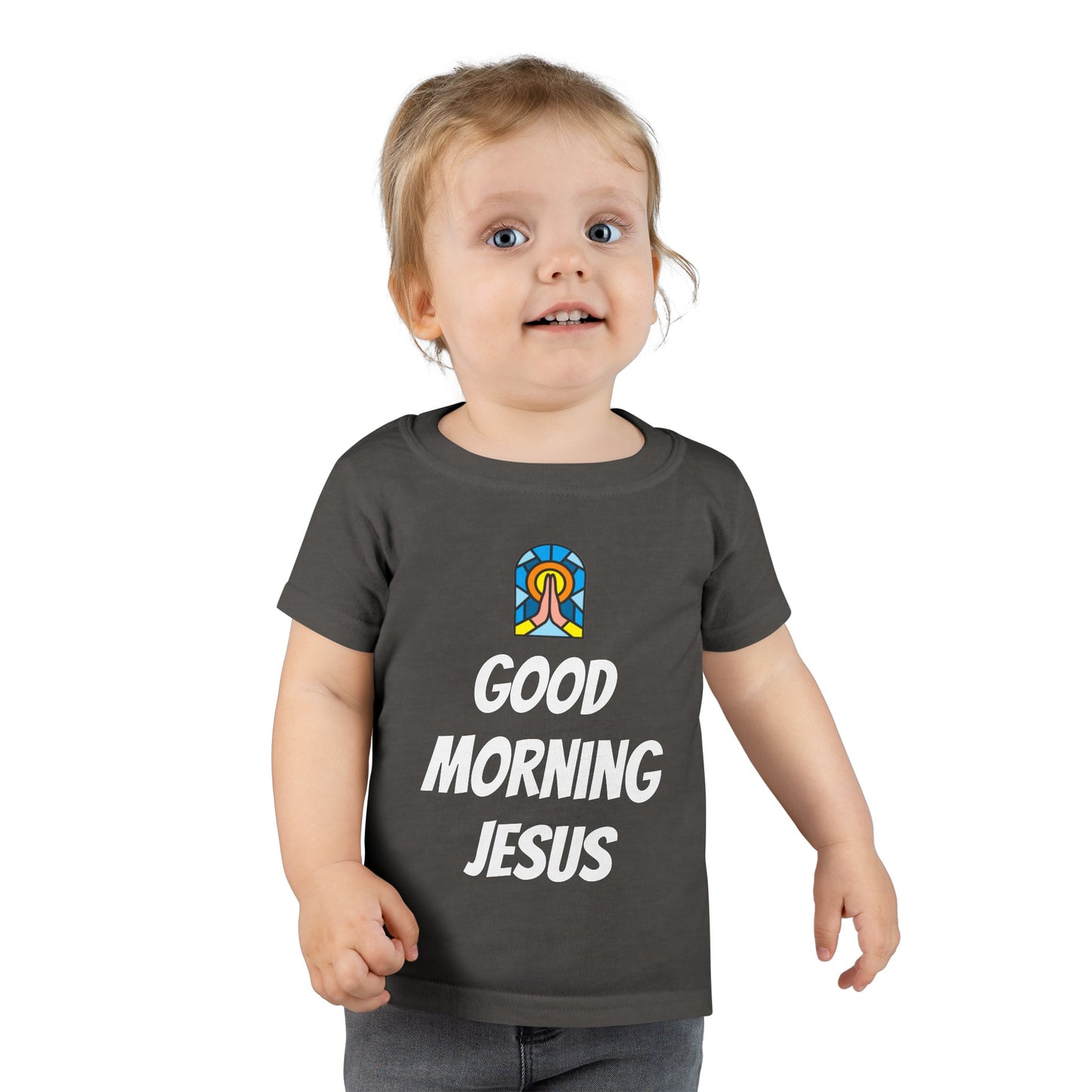 Toddler T-shirt - White Writing - GOOD MORNING JESUS