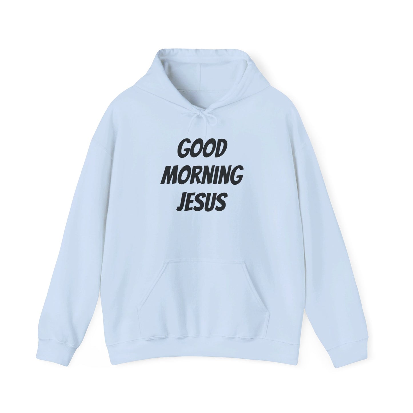 Unisex Heavy Blend™ Hooded Sweatshirt - Black Writing - GOOD MORNING JESUS