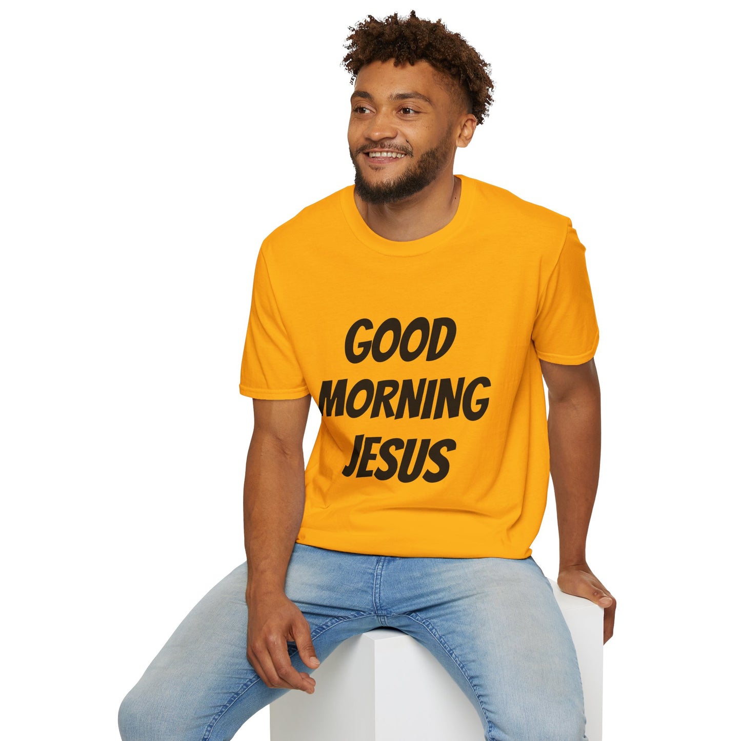 Unisex Softstyle T-Shirt - Black Writing - GOOD MORNING JESUS