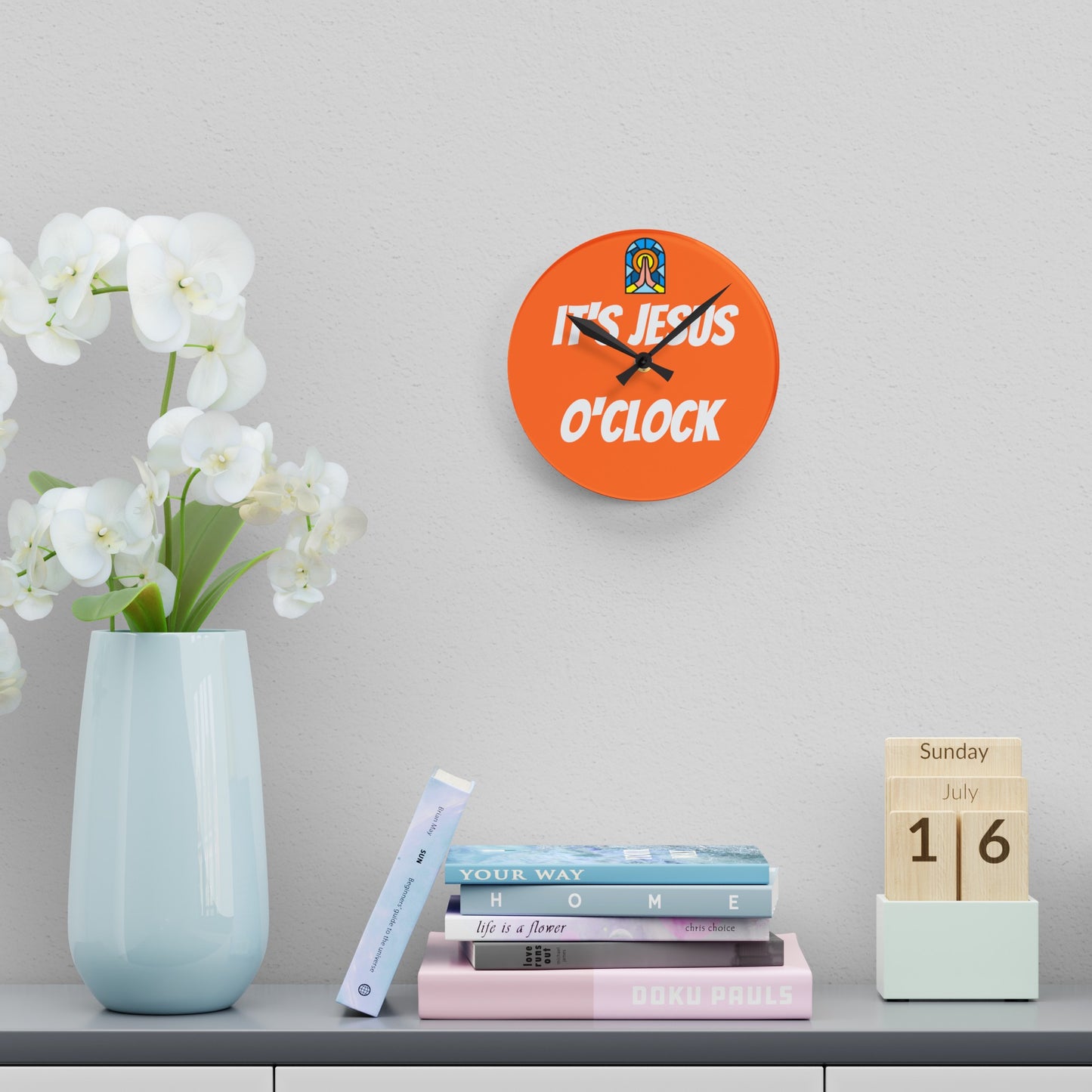 Acrylic Wall Clock - ORANGE