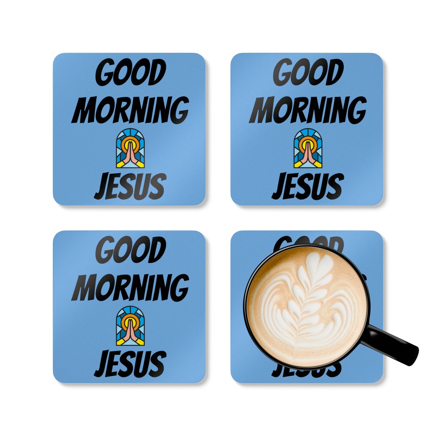 Corkwood Coaster Set - BLUE