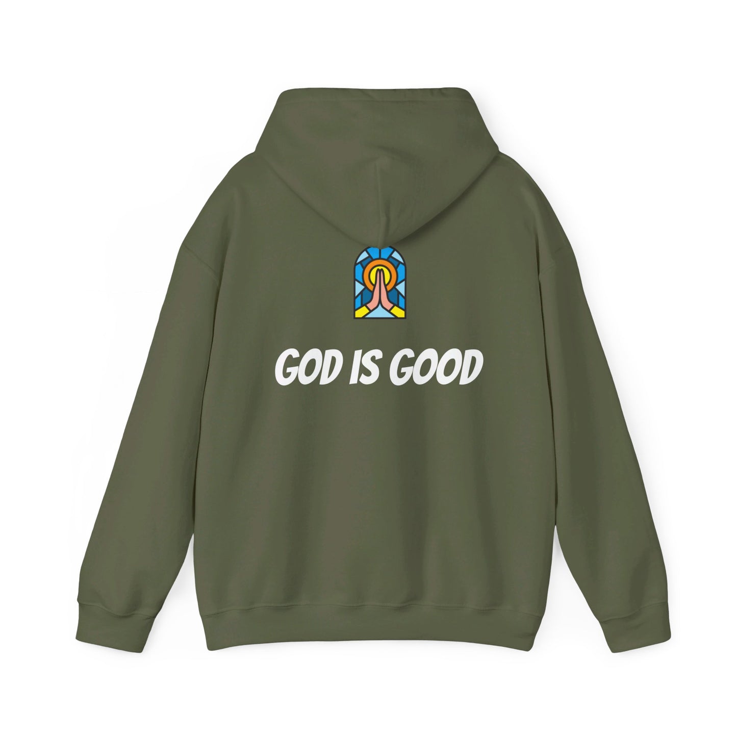 Unisex Heavy Blend™ Hooded Sweatshirt - Black Writing - GOOD MORNING JESUS