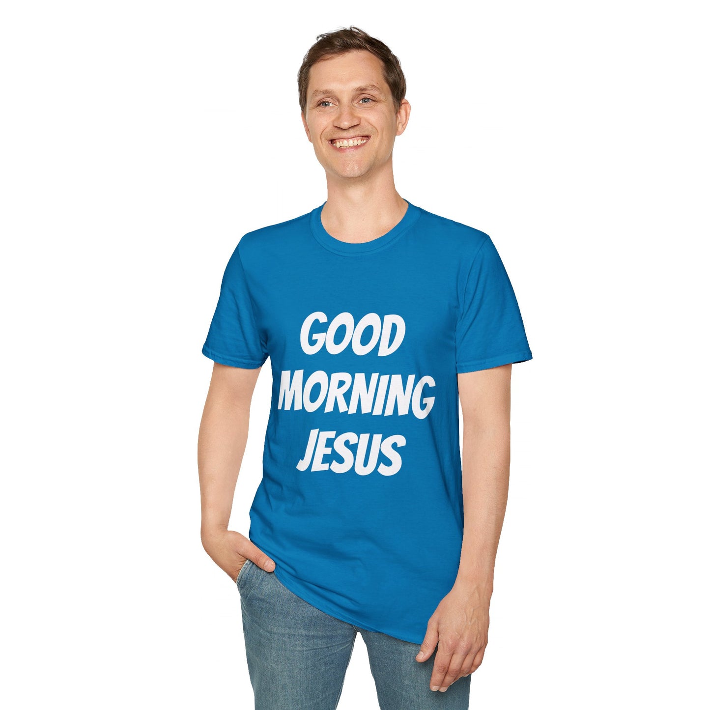 Unisex Softstyle T-Shirt - Black Writing - GOOD MORNING JESUS