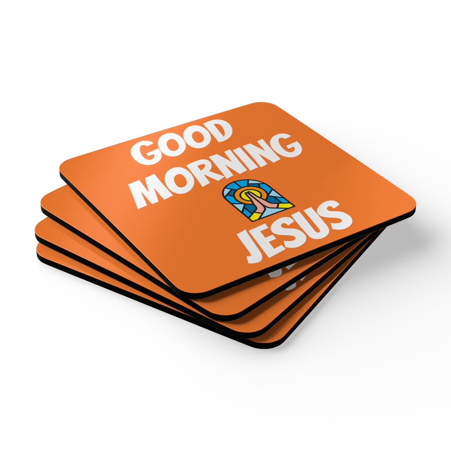 Corkwood Coaster Set - ORANGE