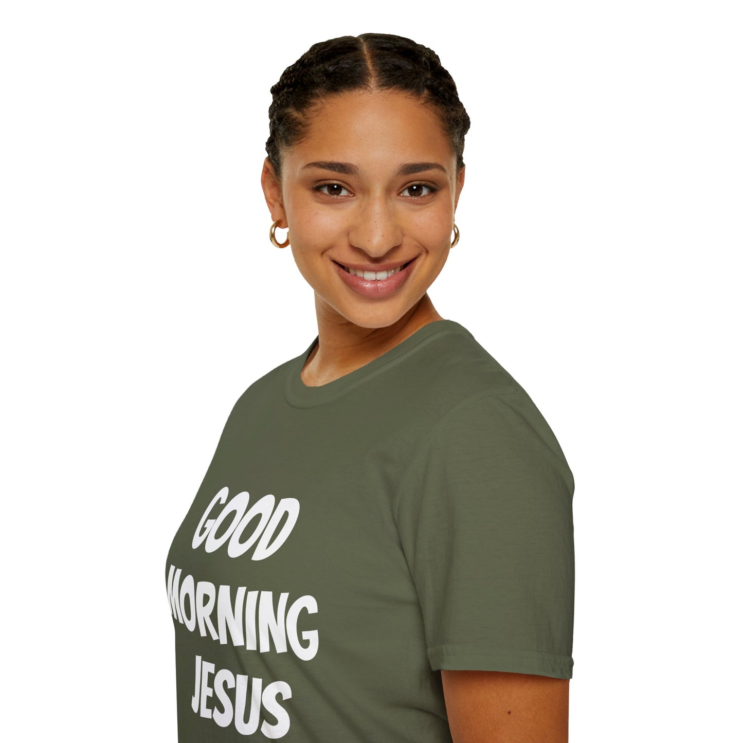 Unisex Softstyle T-Shirt - Black Writing - GOOD MORNING JESUS