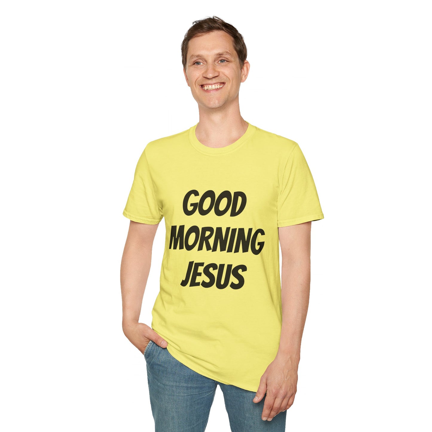 Unisex Softstyle T-Shirt - Black Writing - GOOD MORNING JESUS