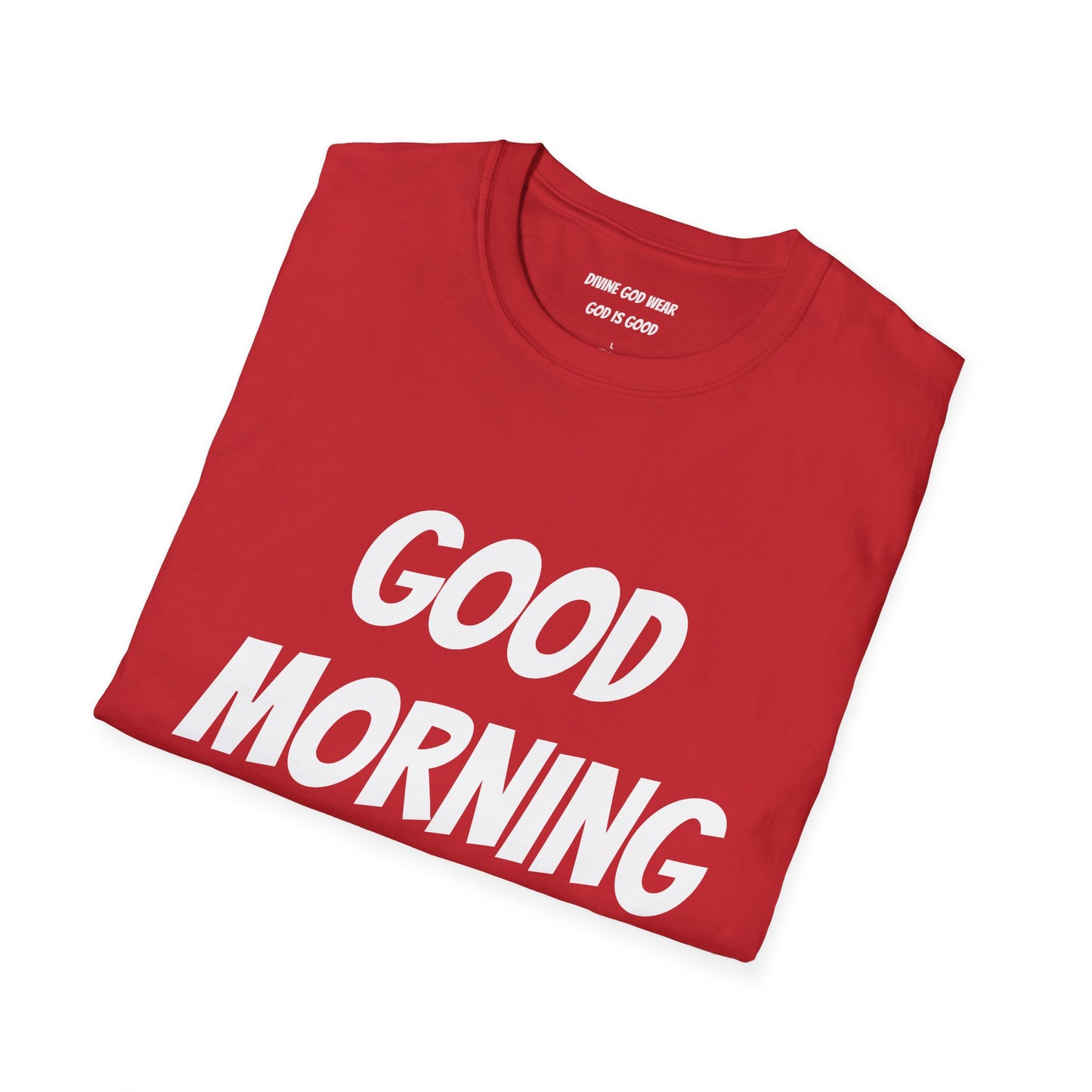Unisex Softstyle T-Shirt - Black Writing - GOOD MORNING JESUS