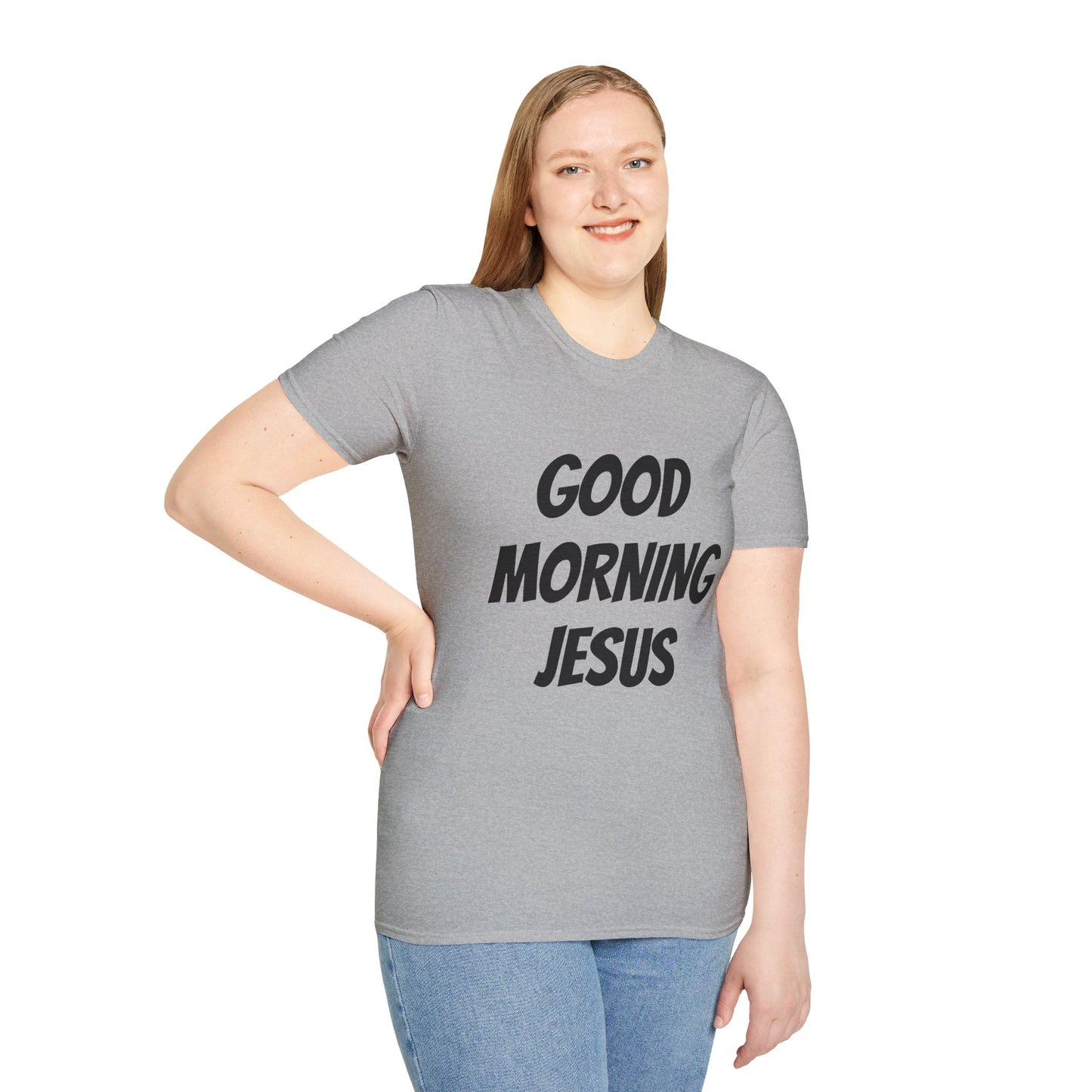 Unisex Softstyle T-Shirt - Black Writing - GOOD MORNING JESUS
