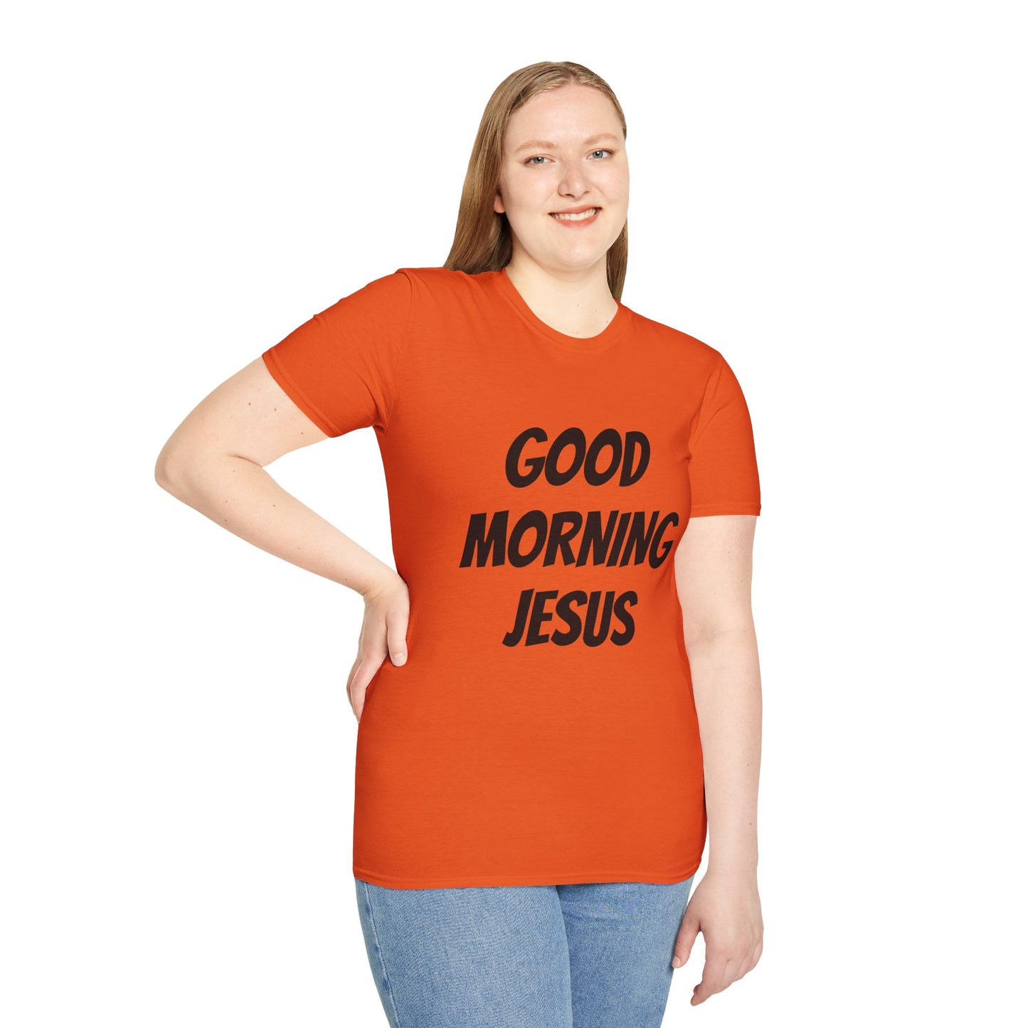 Unisex Softstyle T-Shirt - Black Writing - GOOD MORNING JESUS