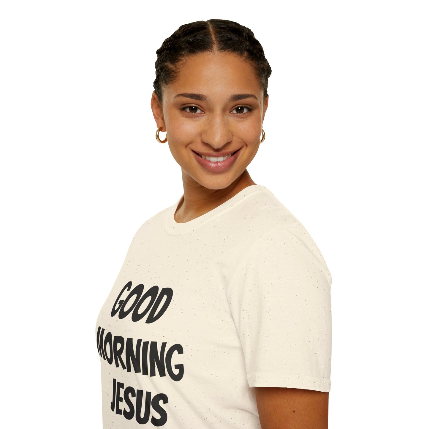 Unisex Softstyle T-Shirt - Black Writing - GOOD MORNING JESUS