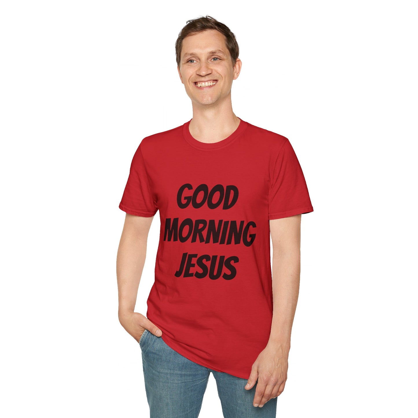 Unisex Softstyle T-Shirt - Black Writing - GOOD MORNING JESUS