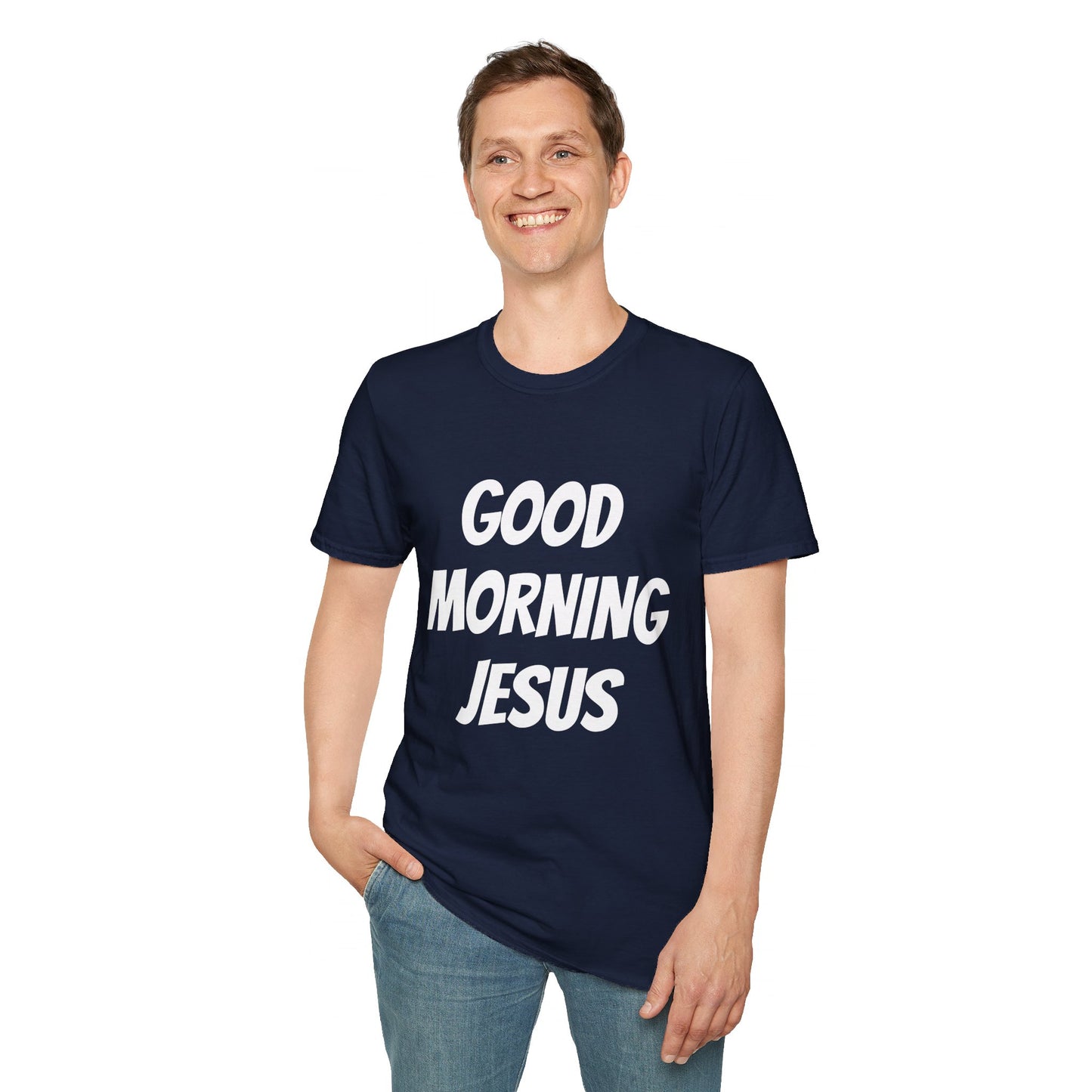 Unisex Softstyle T-Shirt - Black Writing - GOOD MORNING JESUS