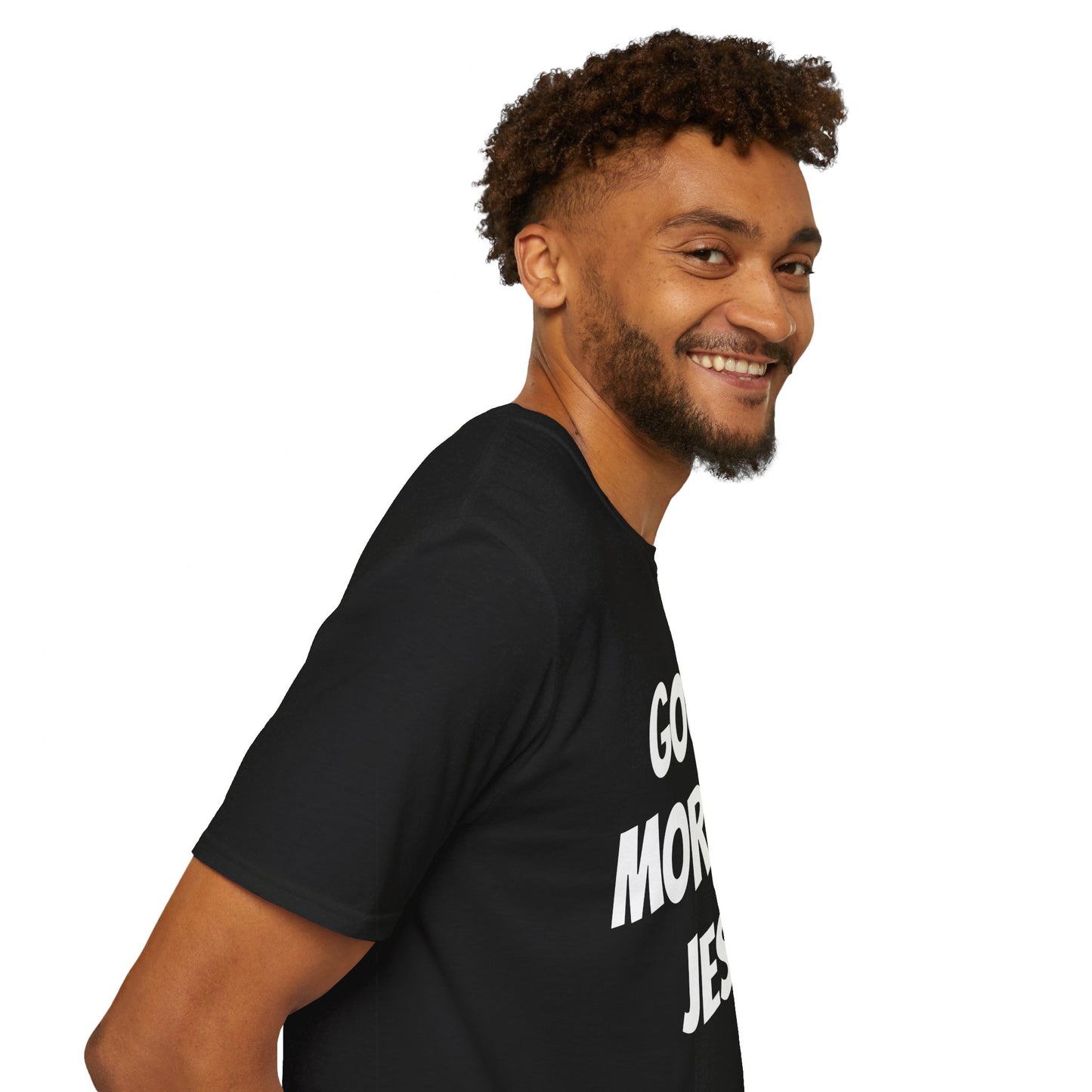 Unisex Softstyle T-Shirt - Black Writing - GOOD MORNING JESUS