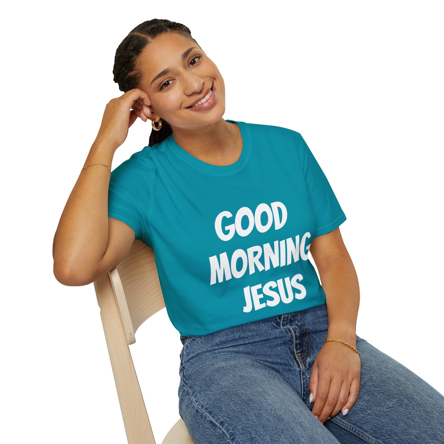 Unisex Softstyle T-Shirt - Black Writing - GOOD MORNING JESUS