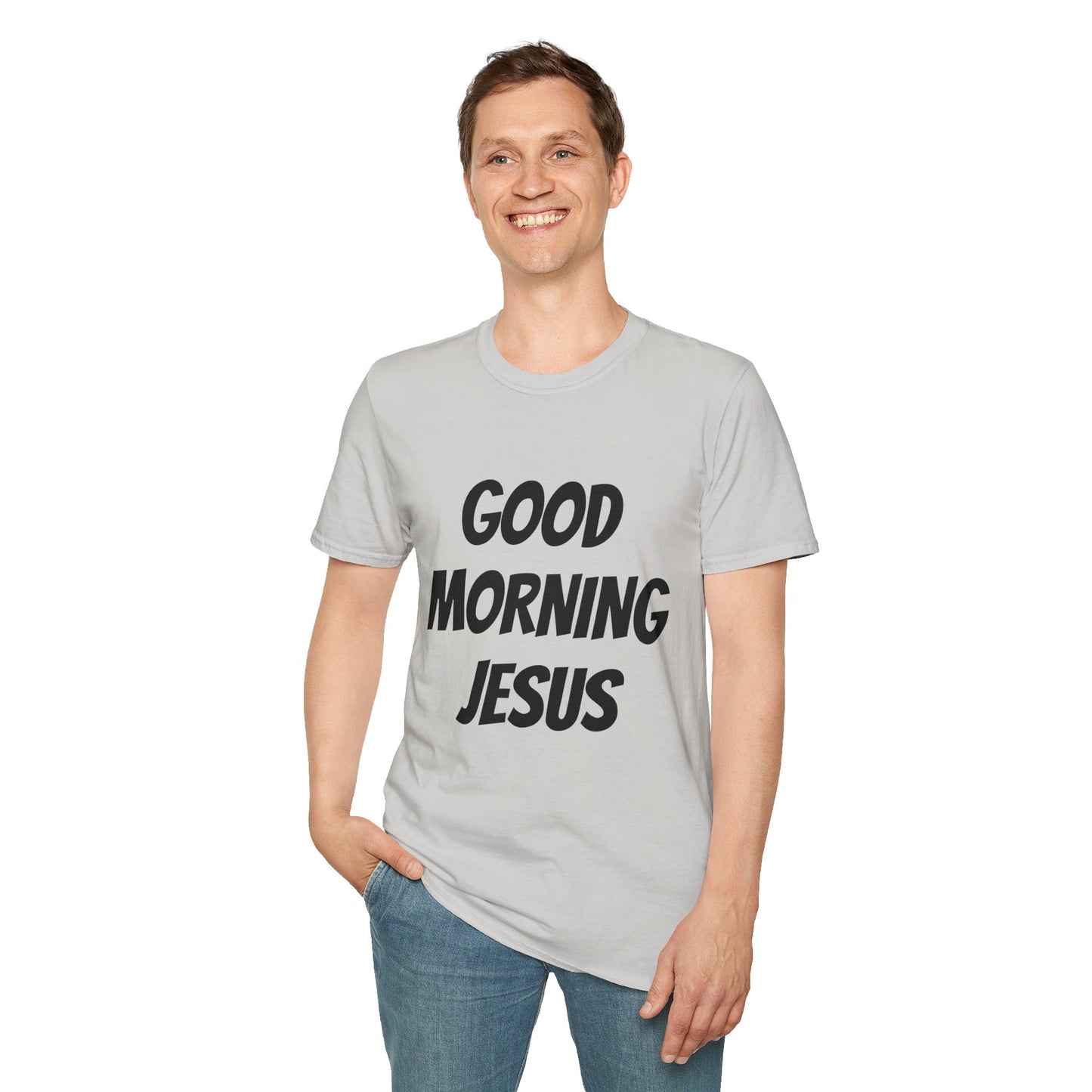 Unisex Softstyle T-Shirt - Black Writing - GOOD MORNING JESUS