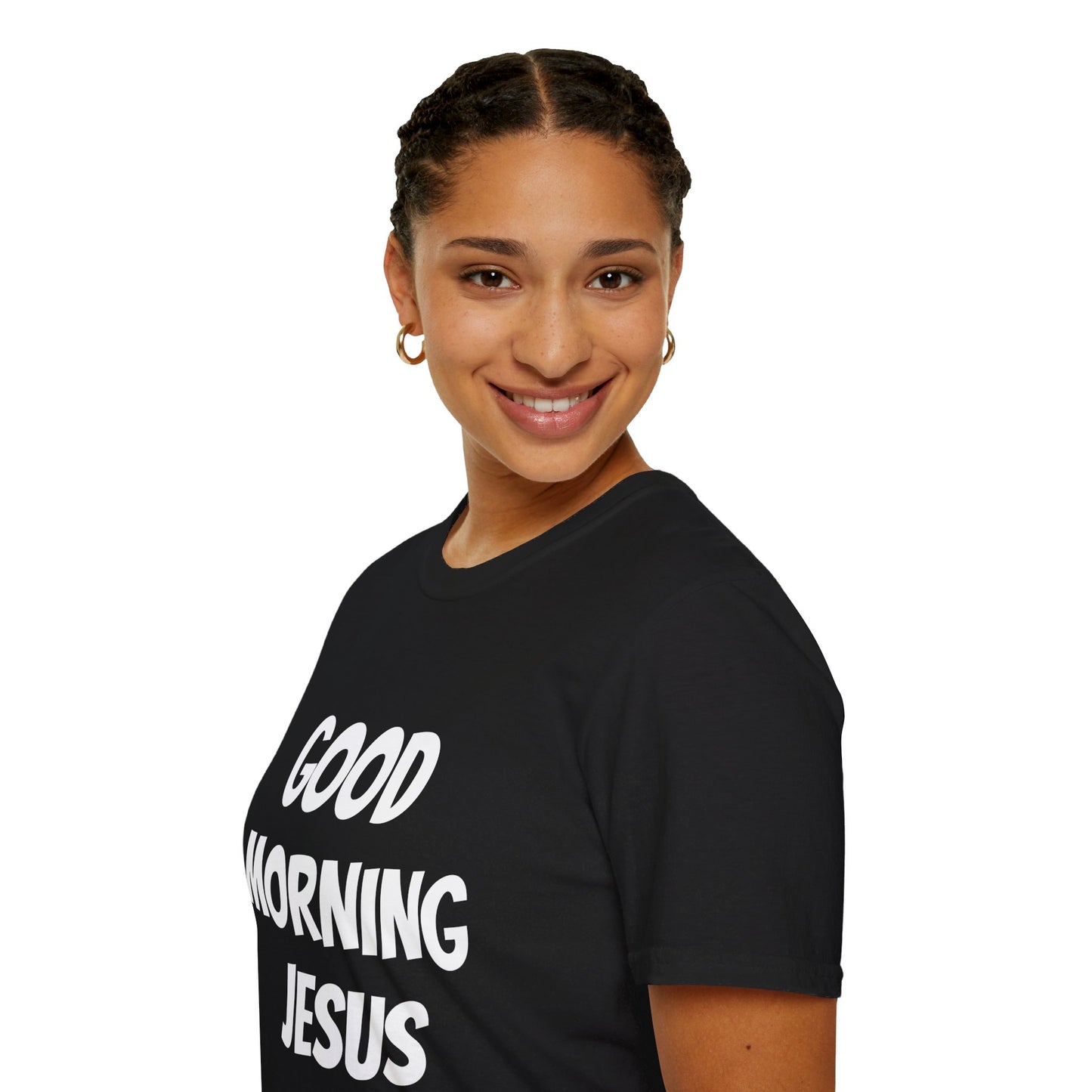 Unisex Softstyle T-Shirt - Black Writing - GOOD MORNING JESUS