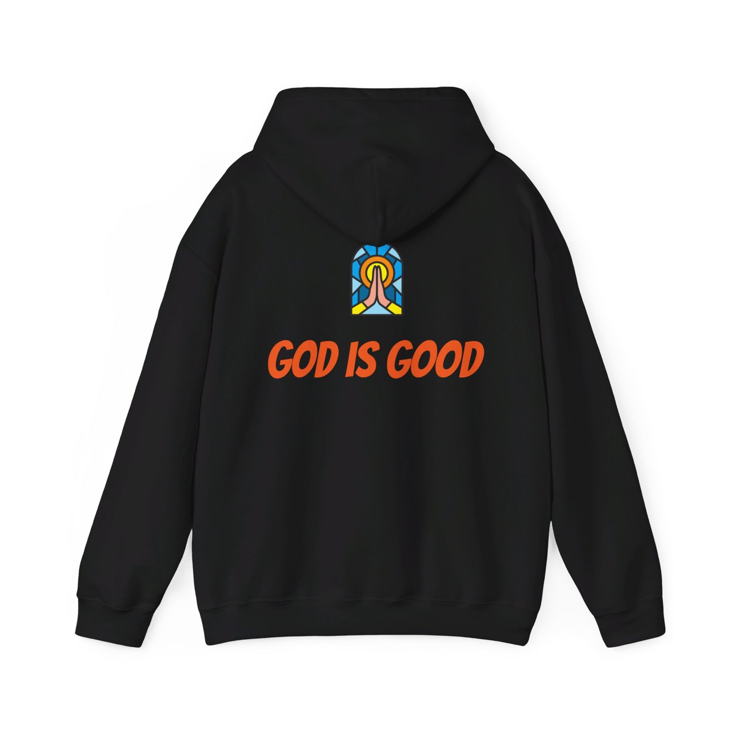 Unisex Heavy Blend™ Hooded Sweatshirt - Orange Writing - GOOD MORNING JESUS