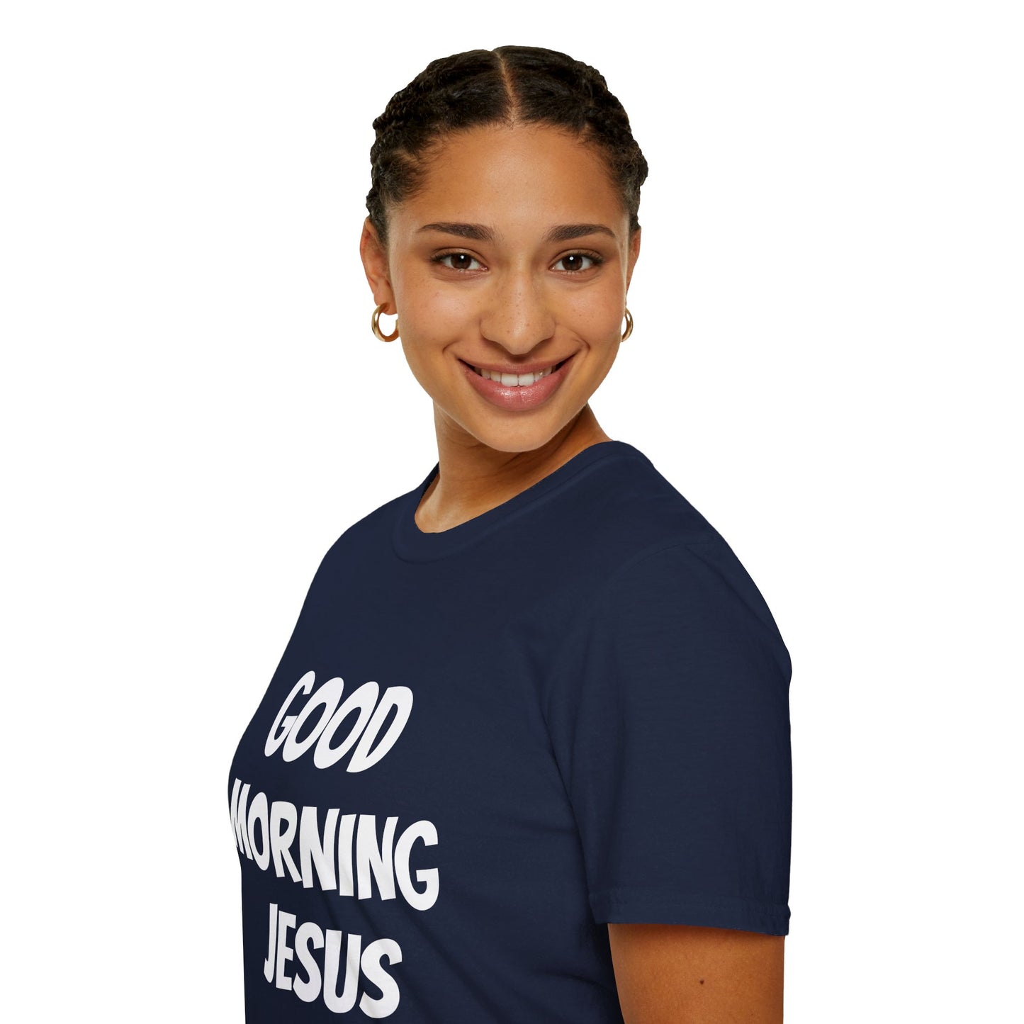 Unisex Softstyle T-Shirt - Black Writing - GOOD MORNING JESUS