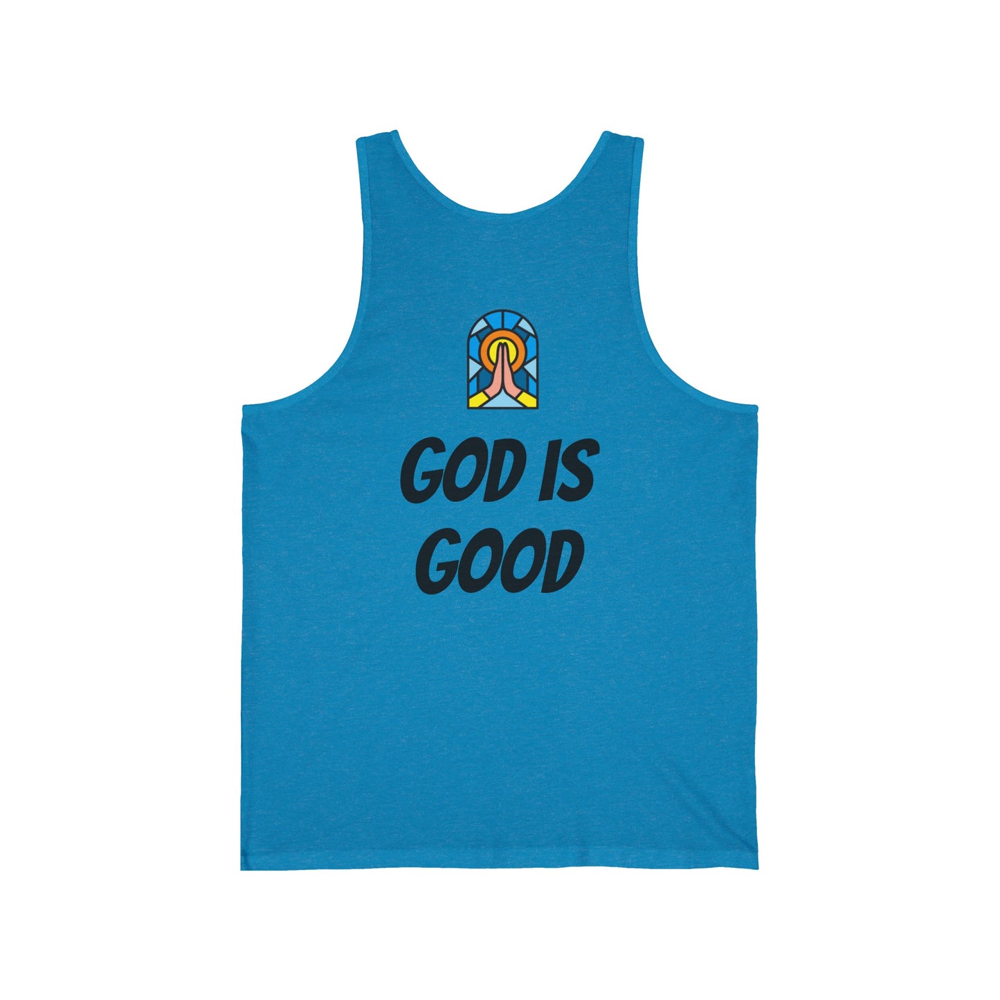Unisex Jersey Tank - Black Writing - GOOD MORNING JESUS