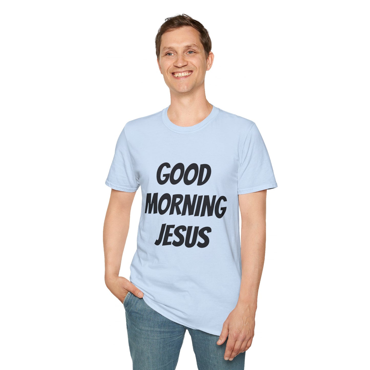 Unisex Softstyle T-Shirt - Black Writing - GOOD MORNING JESUS