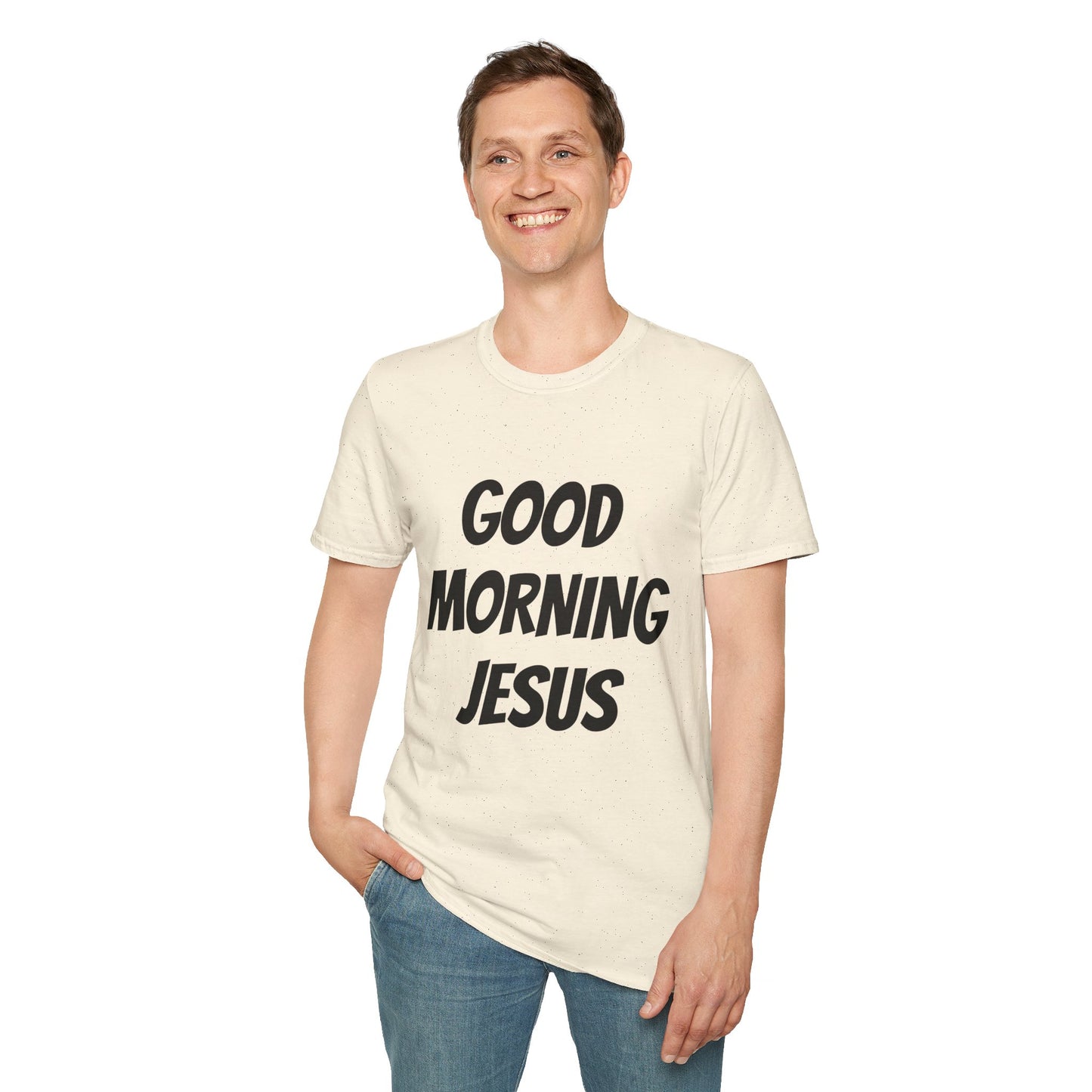 Unisex Softstyle T-Shirt - Black Writing - GOOD MORNING JESUS