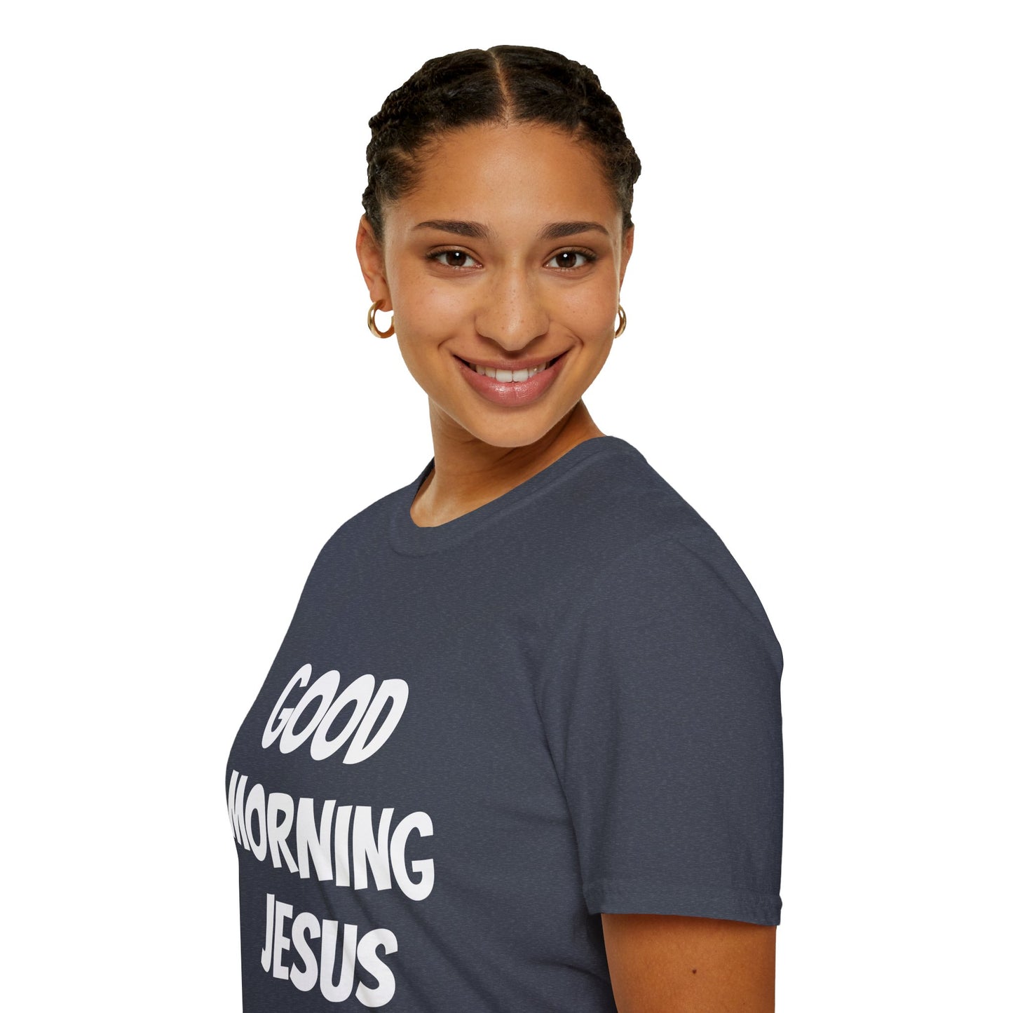 Unisex Softstyle T-Shirt - Black Writing - GOOD MORNING JESUS