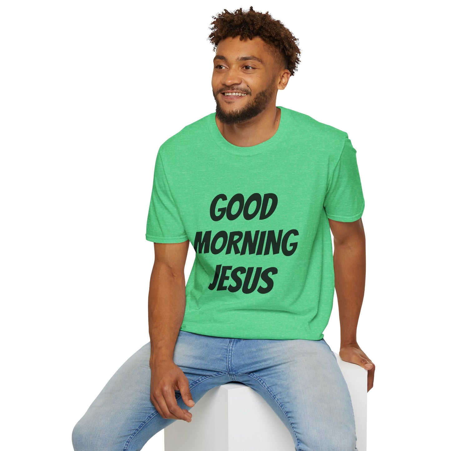 Unisex Softstyle T-Shirt - Black Writing - GOOD MORNING JESUS