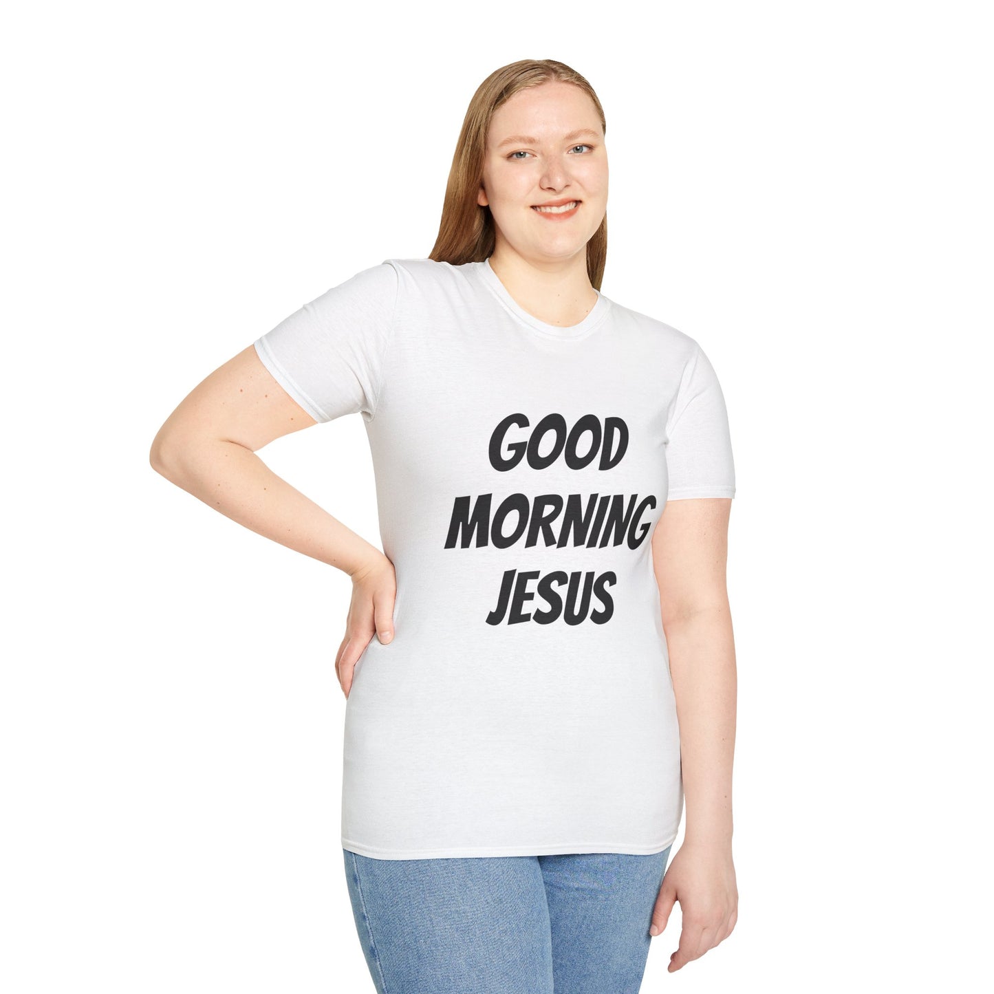 Unisex Softstyle T-Shirt - Black Writing - GOOD MORNING JESUS