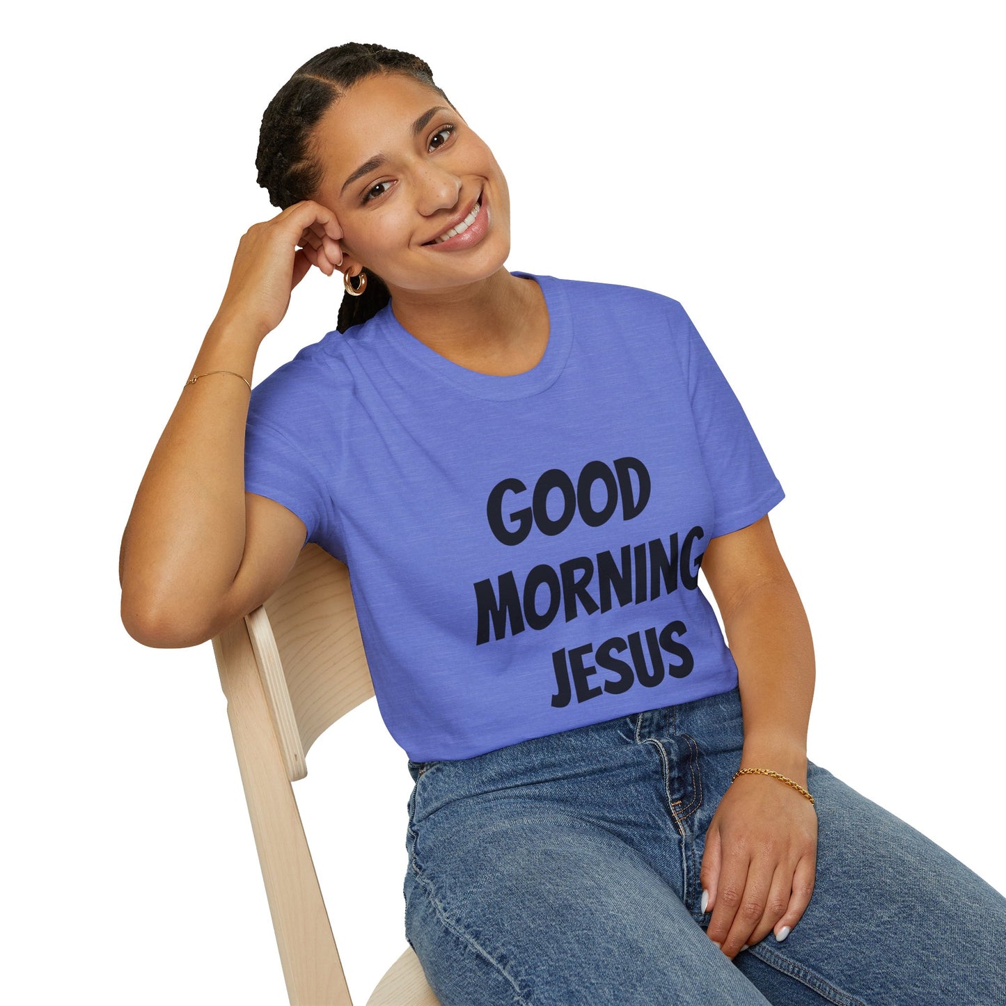 Unisex Softstyle T-Shirt - Black Writing - GOOD MORNING JESUS