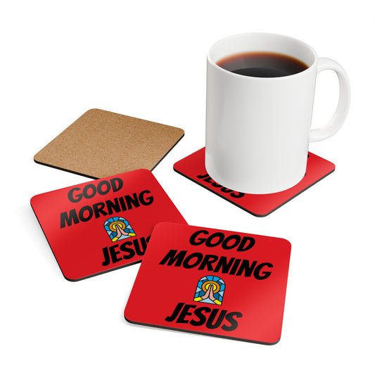 Corkwood Coaster Set - RED