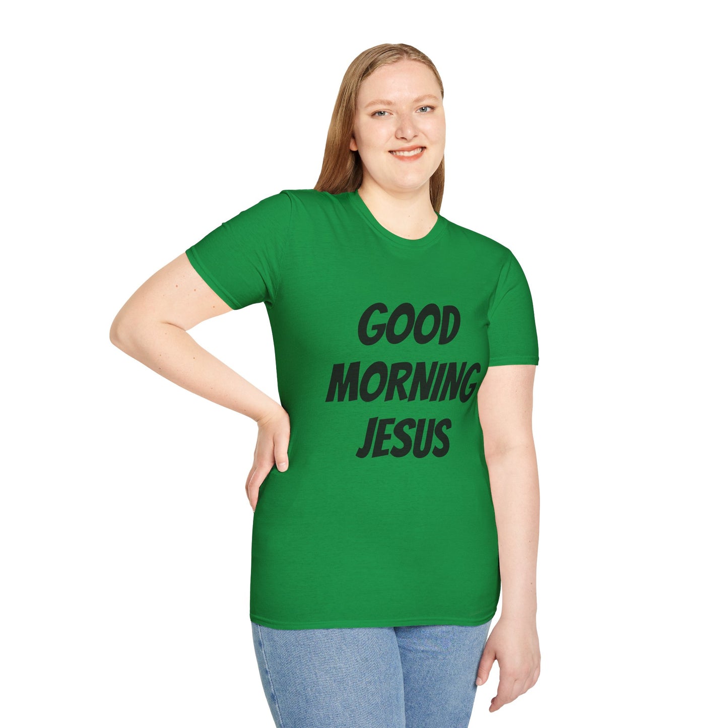 Unisex Softstyle T-Shirt - Black Writing - GOOD MORNING JESUS