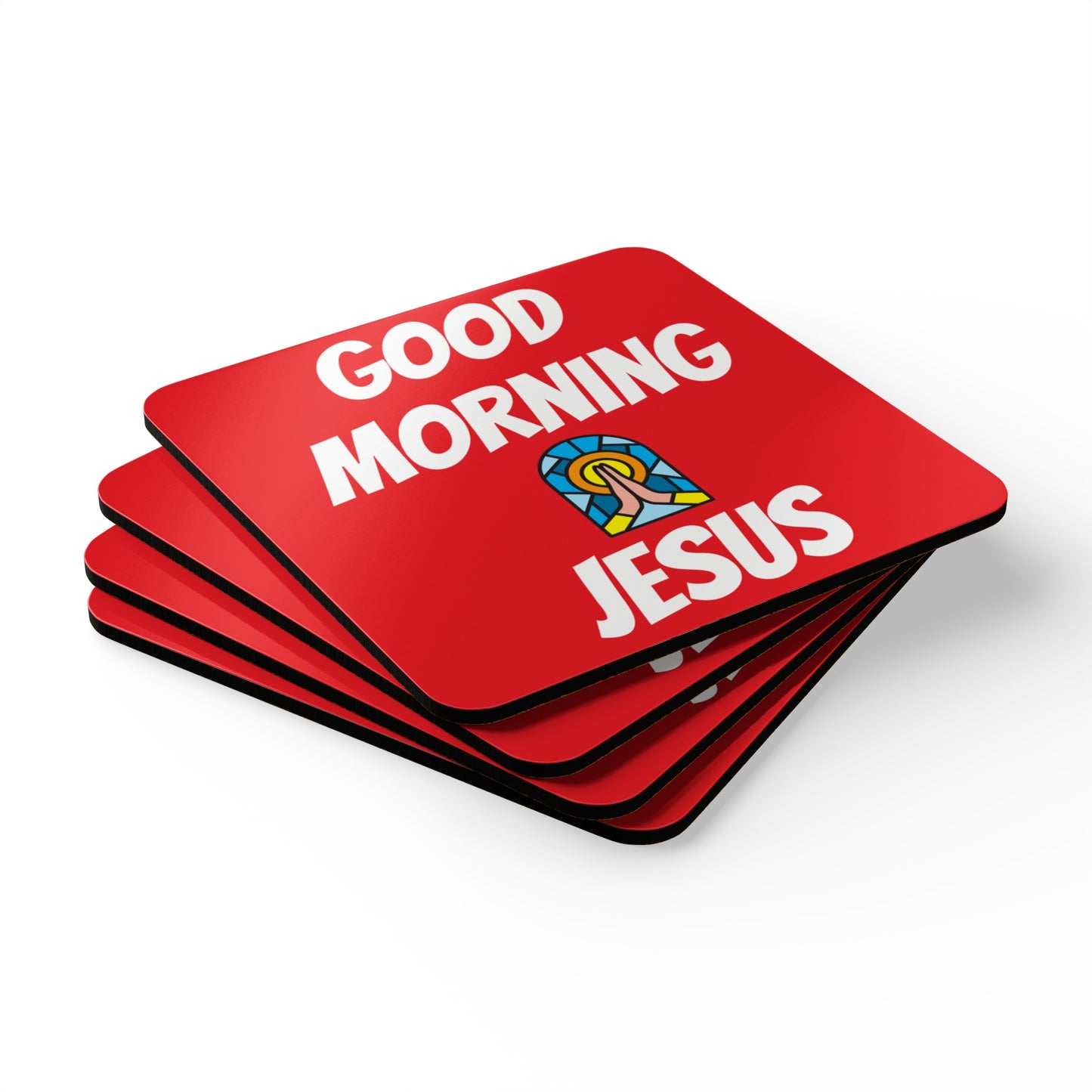 Corkwood Coaster Set - RED
