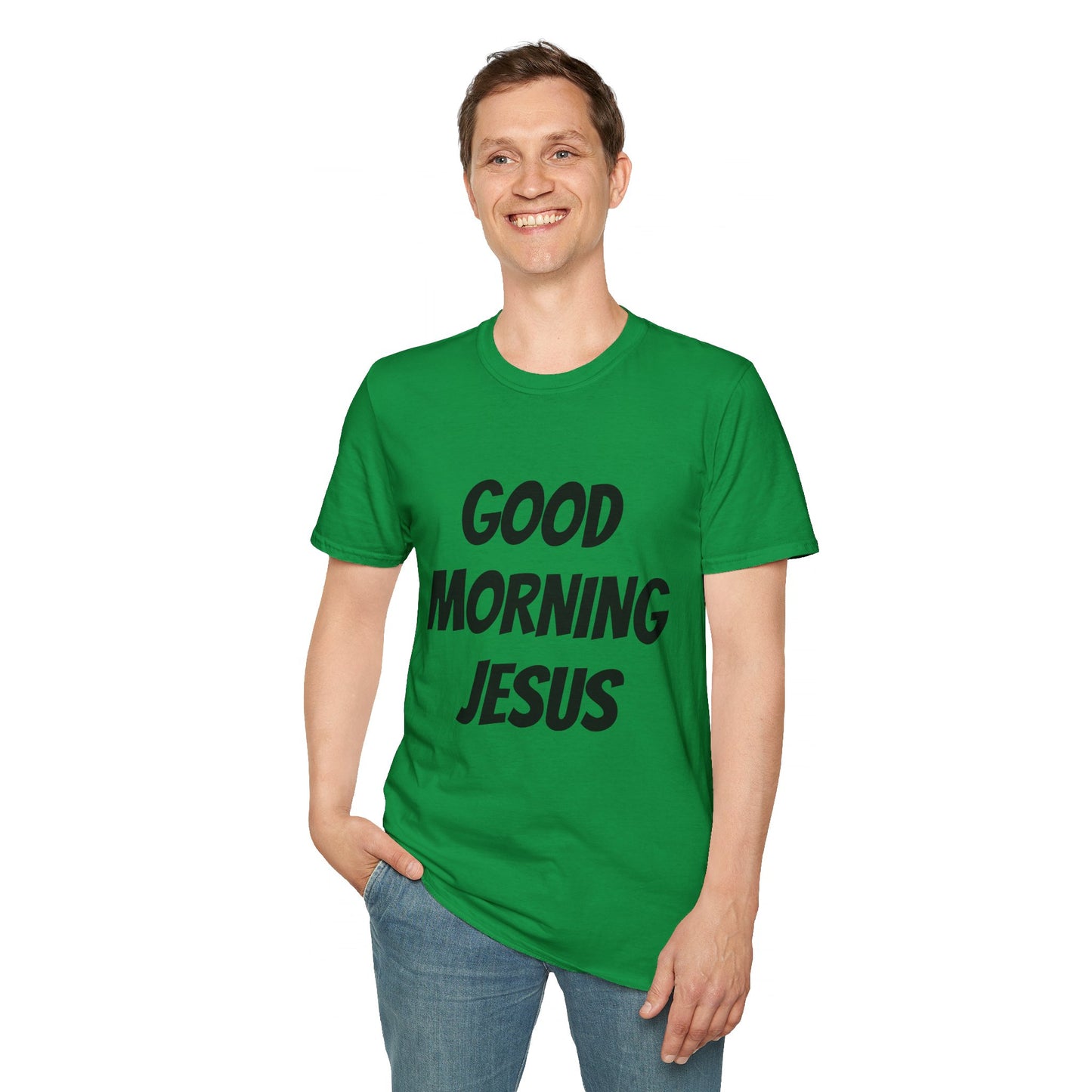 Unisex Softstyle T-Shirt - Black Writing - GOOD MORNING JESUS