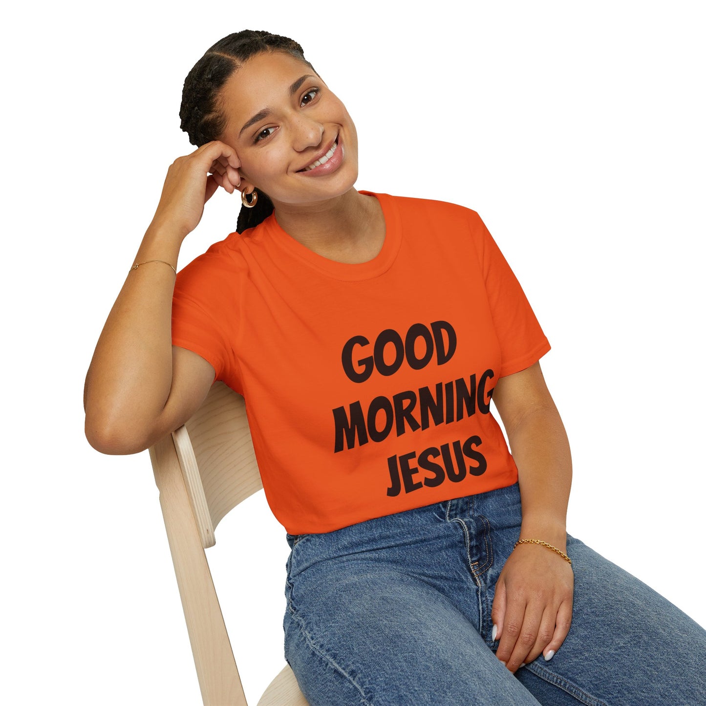 Unisex Softstyle T-Shirt - Black Writing - GOOD MORNING JESUS